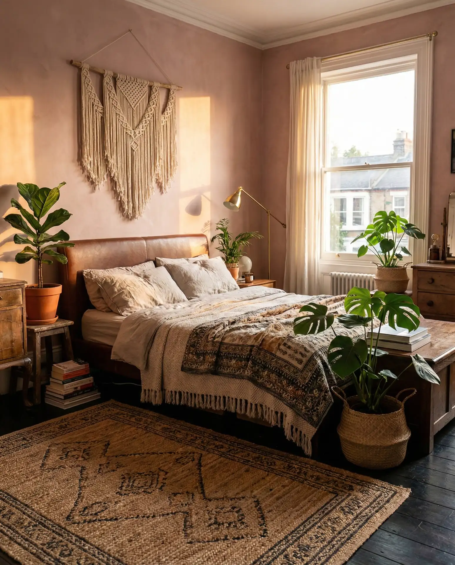 Pink and Brown Boho Bedroom 1