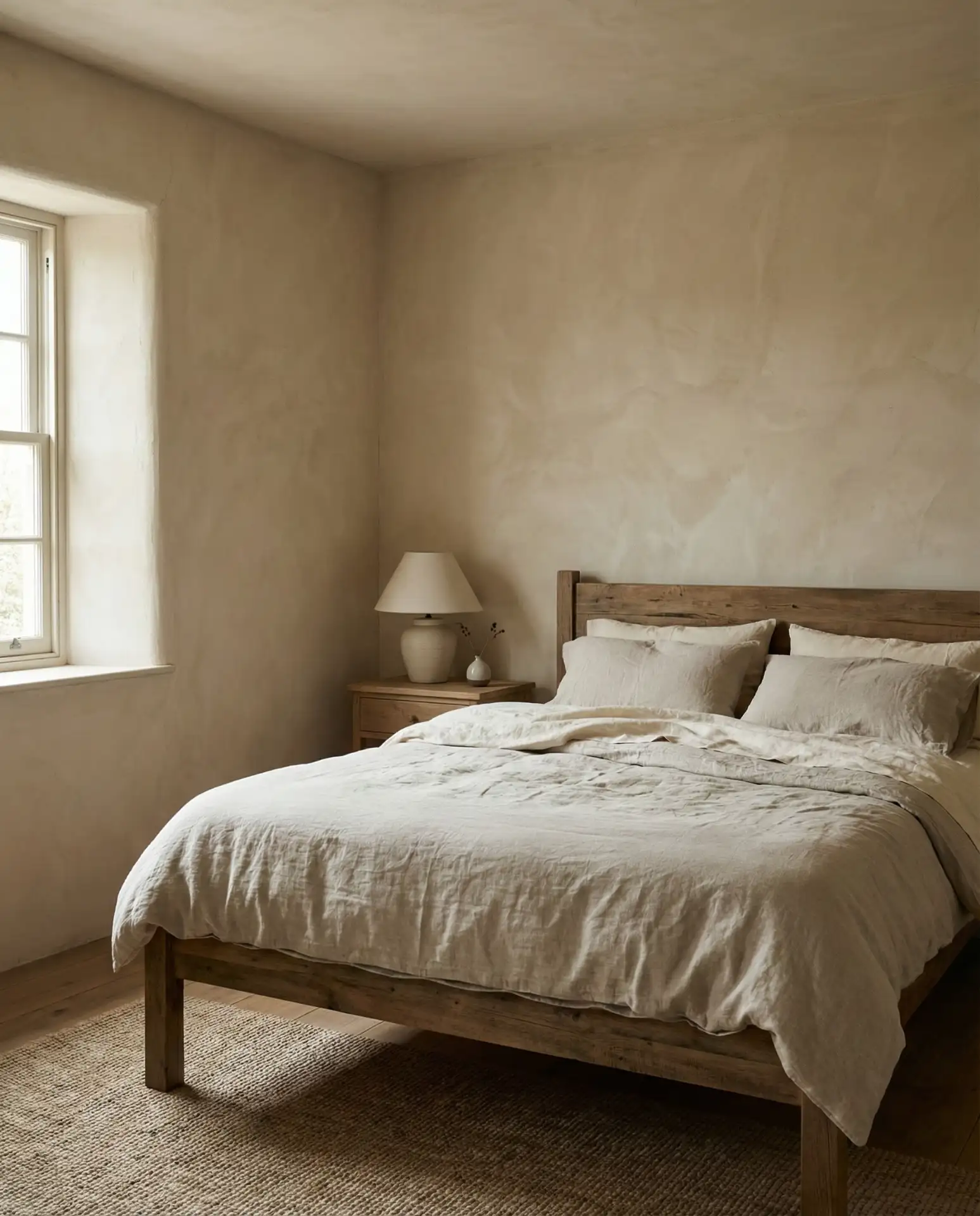 Plaster-Style Wall Finishes in Neutral Bedrooms 1
