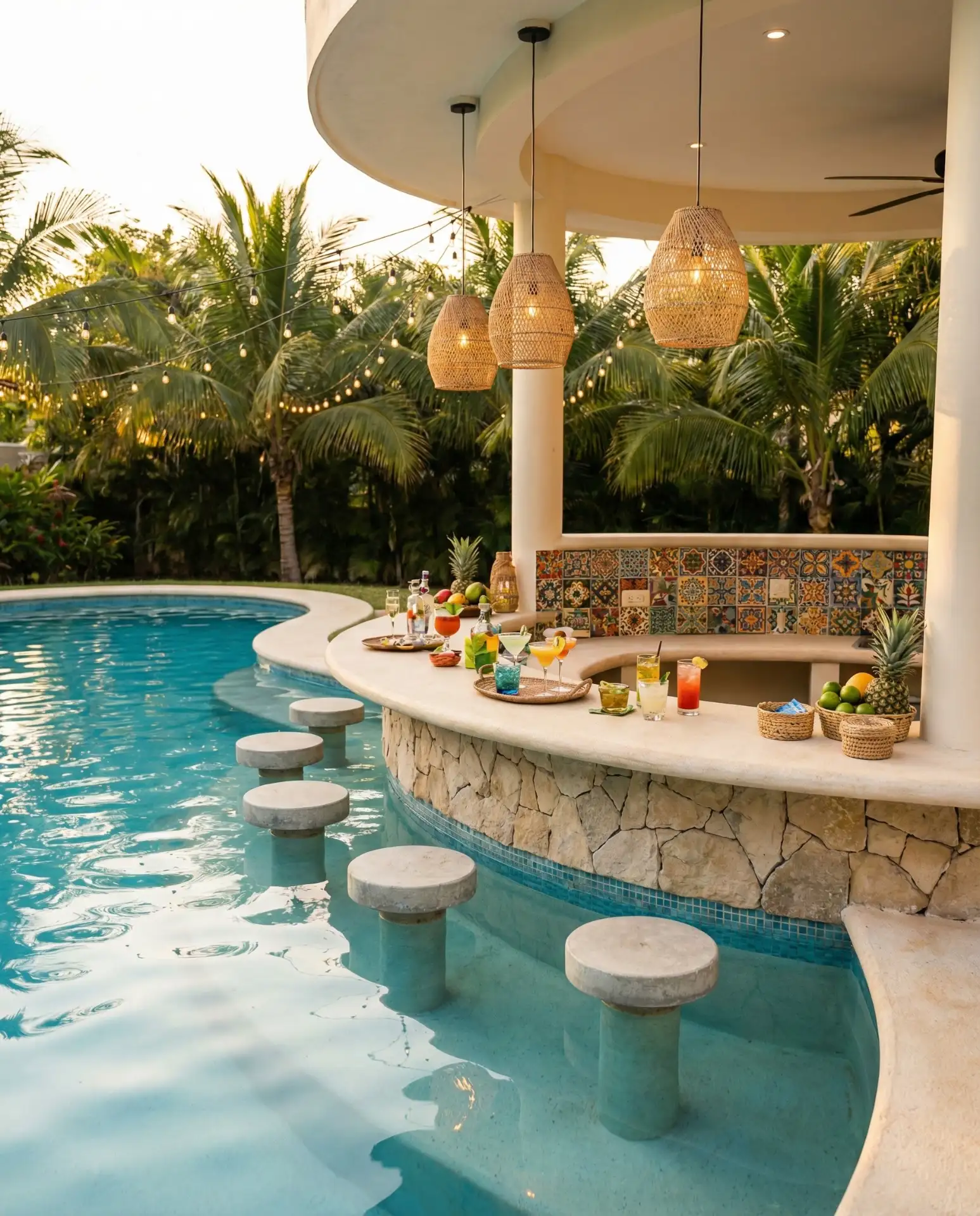 Pool with Swim-Up Bar and Barstool Ledge 2