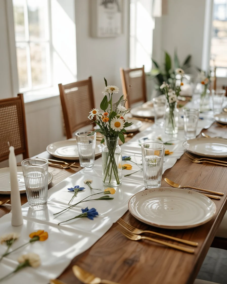 Pressed Flower Table Runners on Clear Resin 1