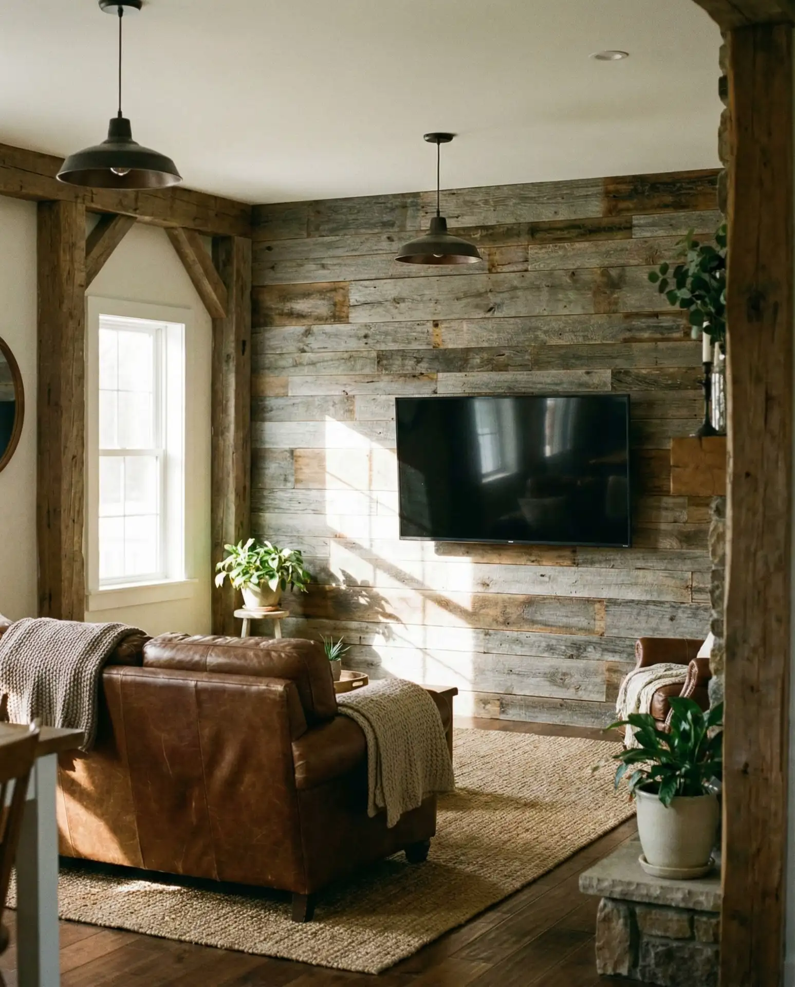 Rustic Reclaimed Barn Wood Feature Wall 1