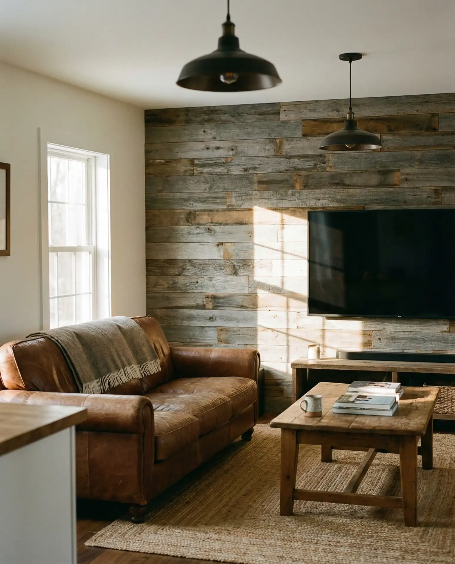 Rustic Reclaimed Barn Wood Feature Wall 2