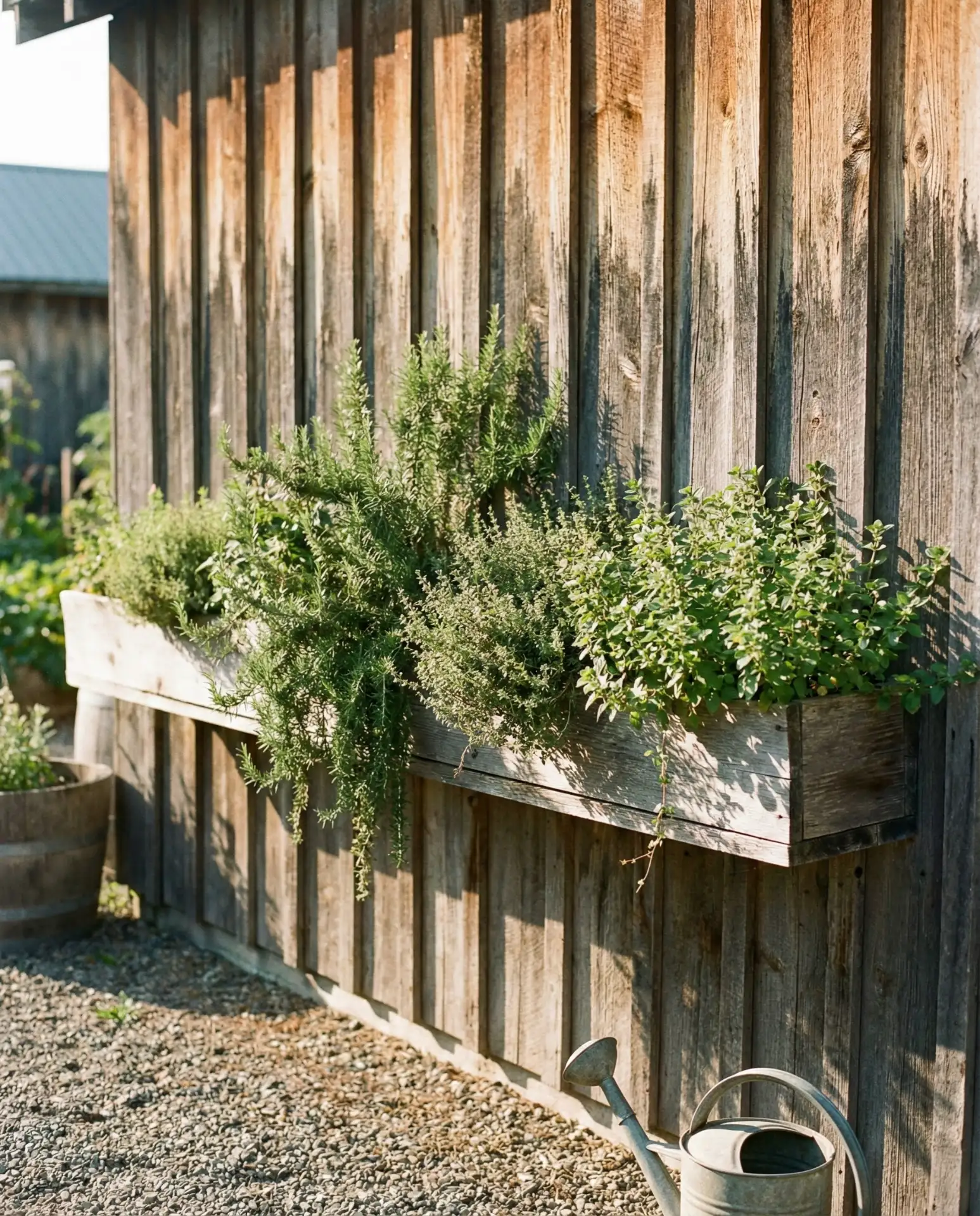 Rustic Reclaimed Wood Planter Wall