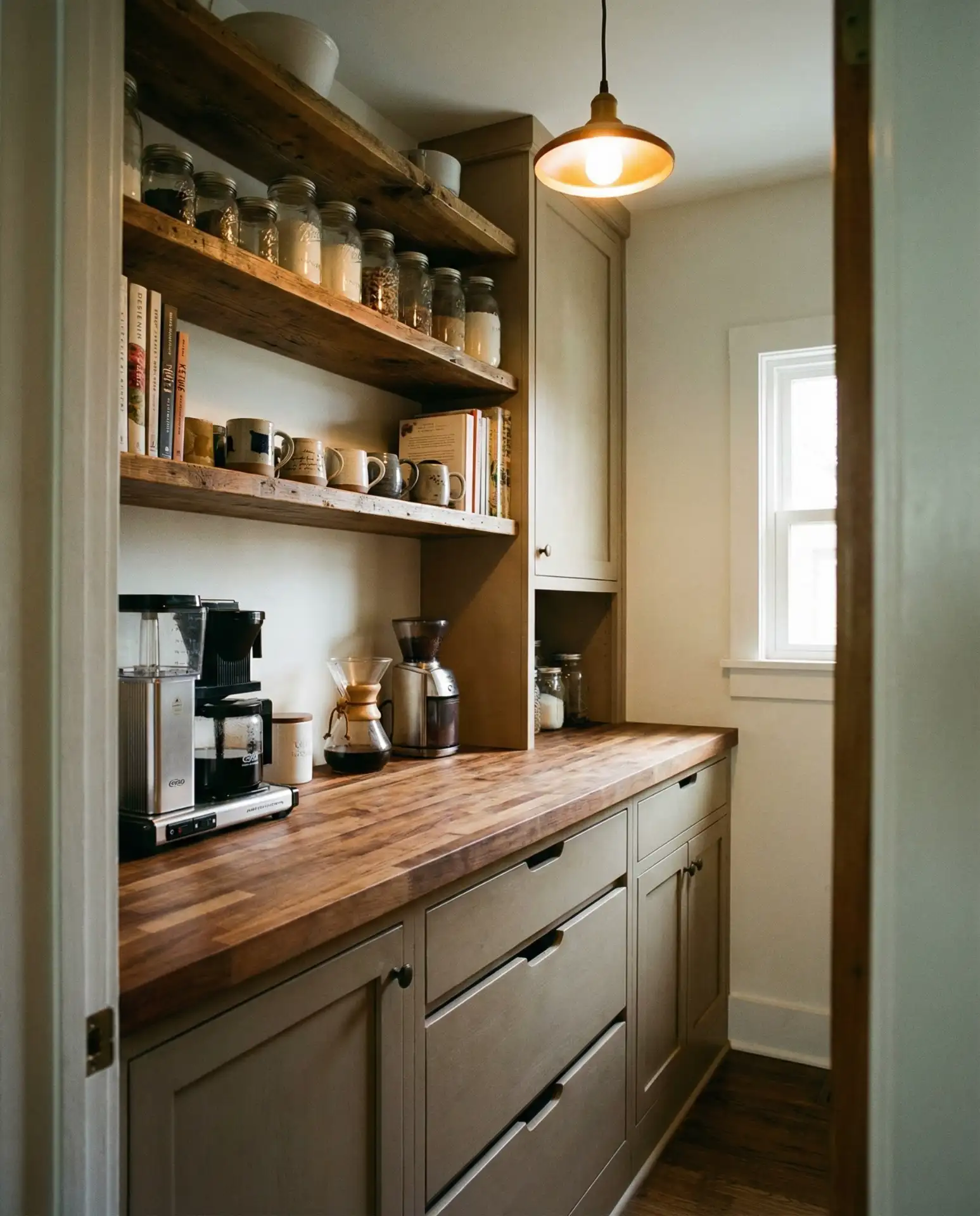 Small Walk-In Pantry with Counter Workspace 1