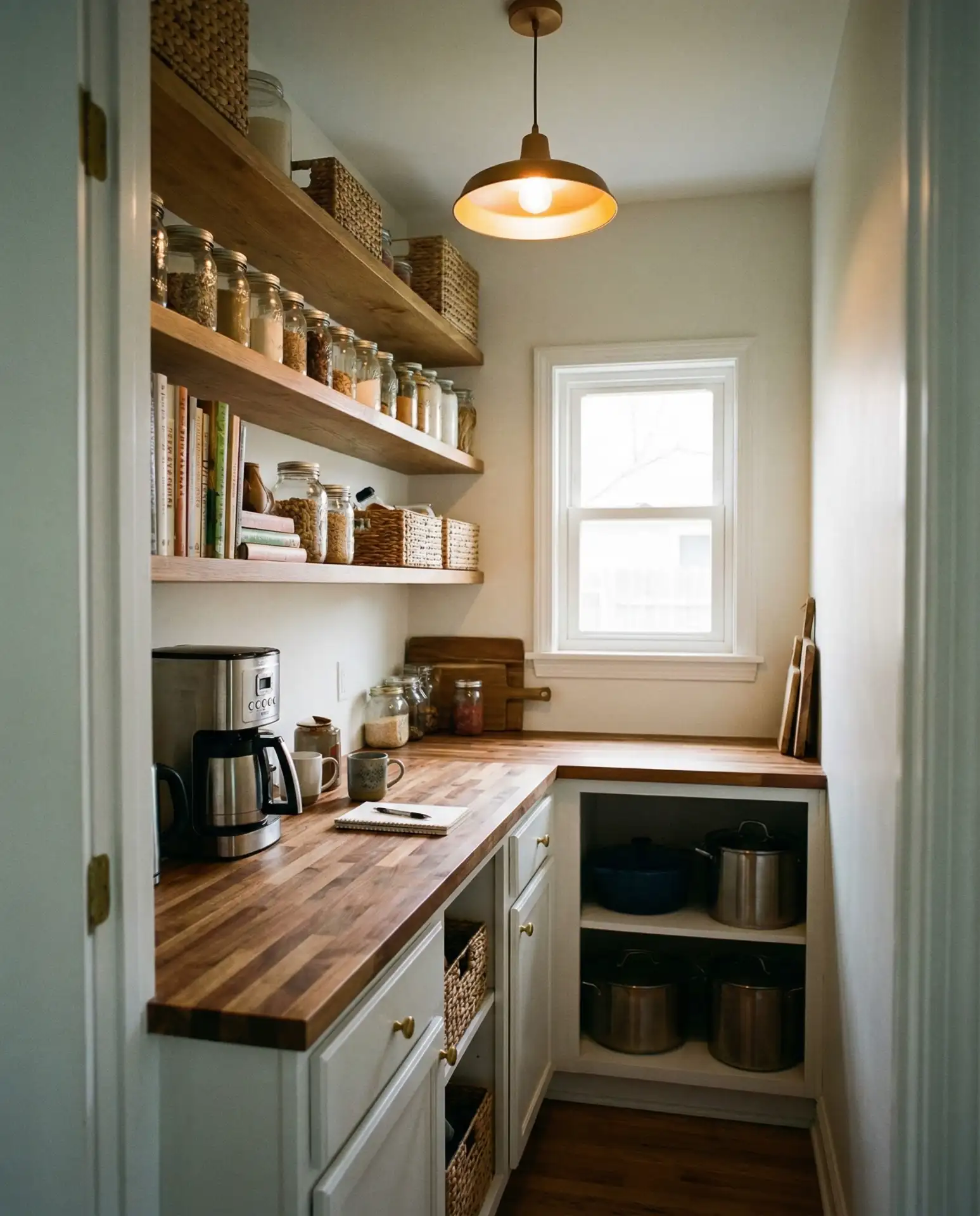 Small Walk-In Pantry with Counter Workspace 2