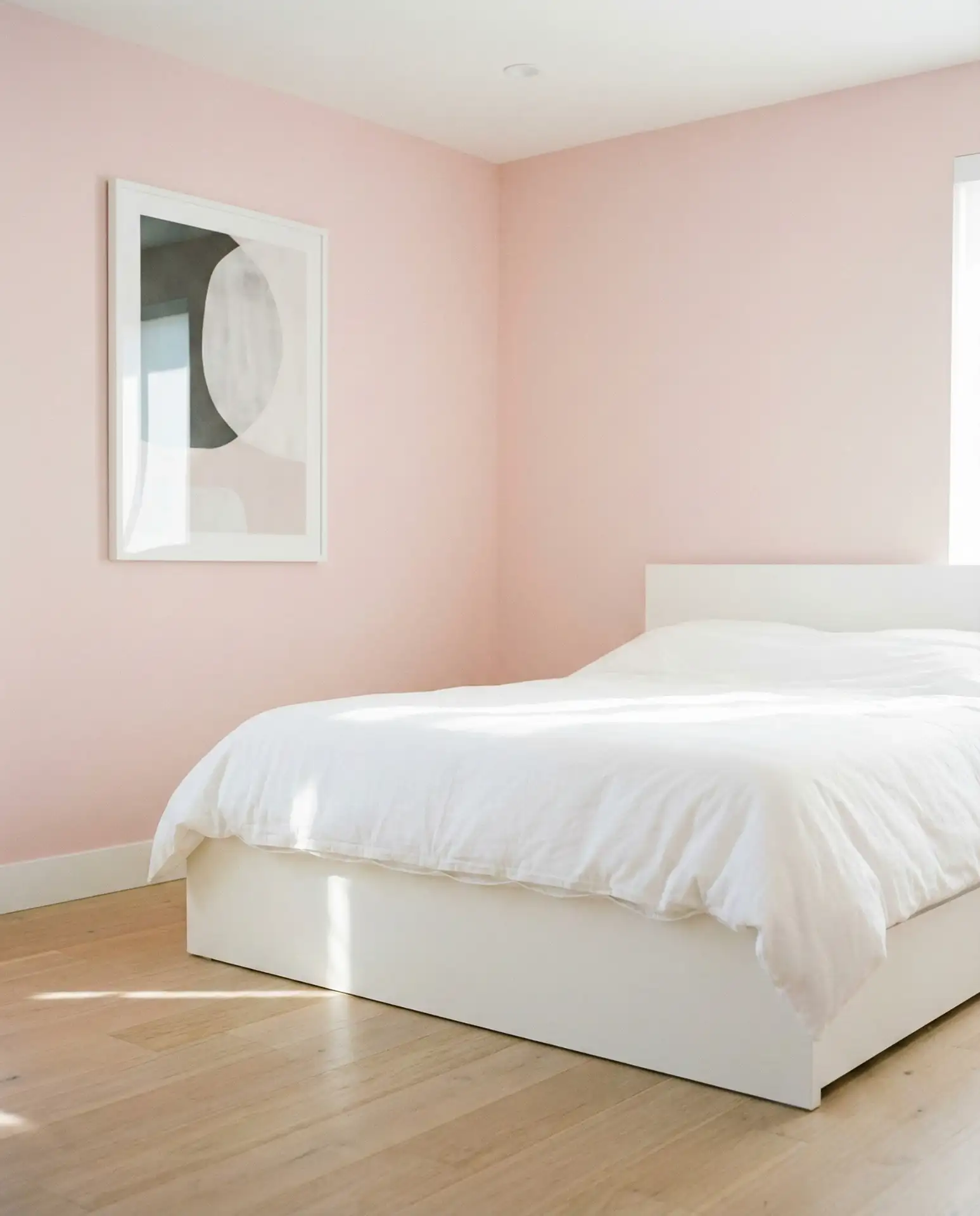 Soft Pink and White Minimalist Bedroom 2