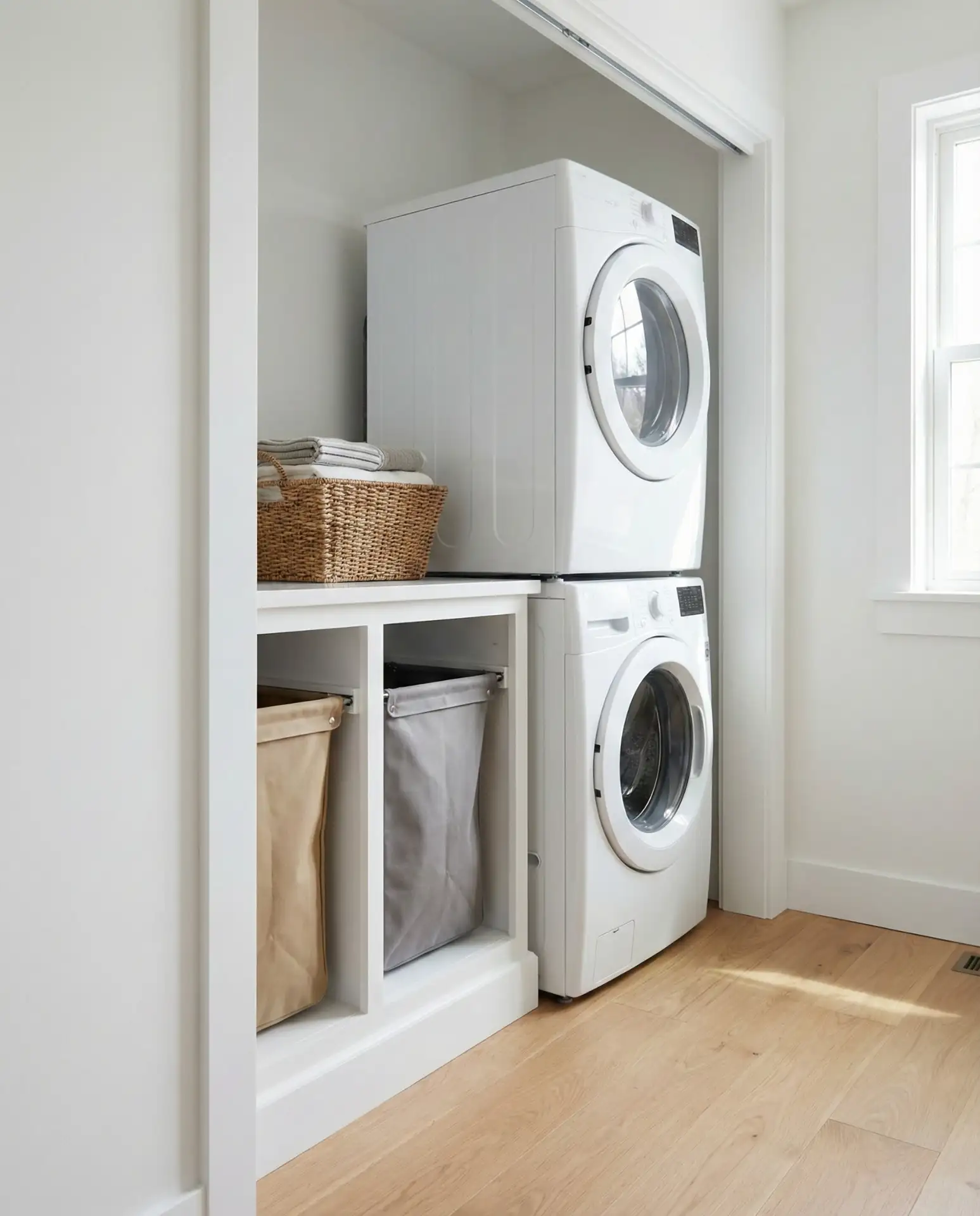 Stacked Setup with Pull-Out Hampers 1