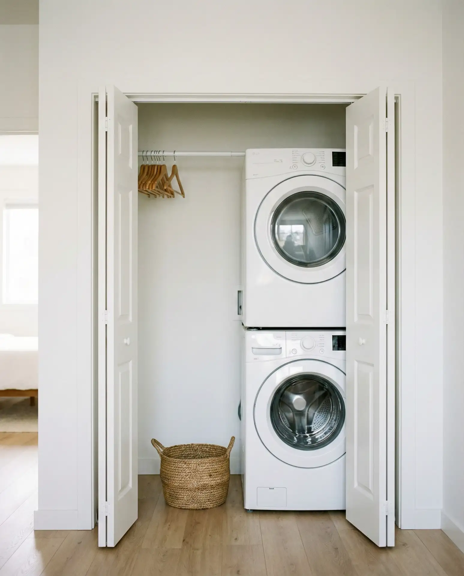 Stacked Washer Dryer in a Closet 2