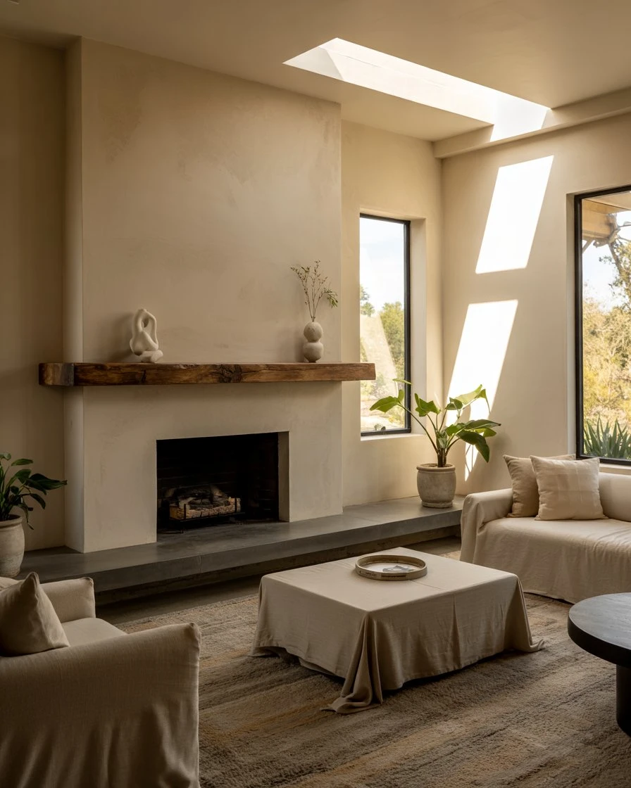 Statement Fireplace with Sculptural Surround 2