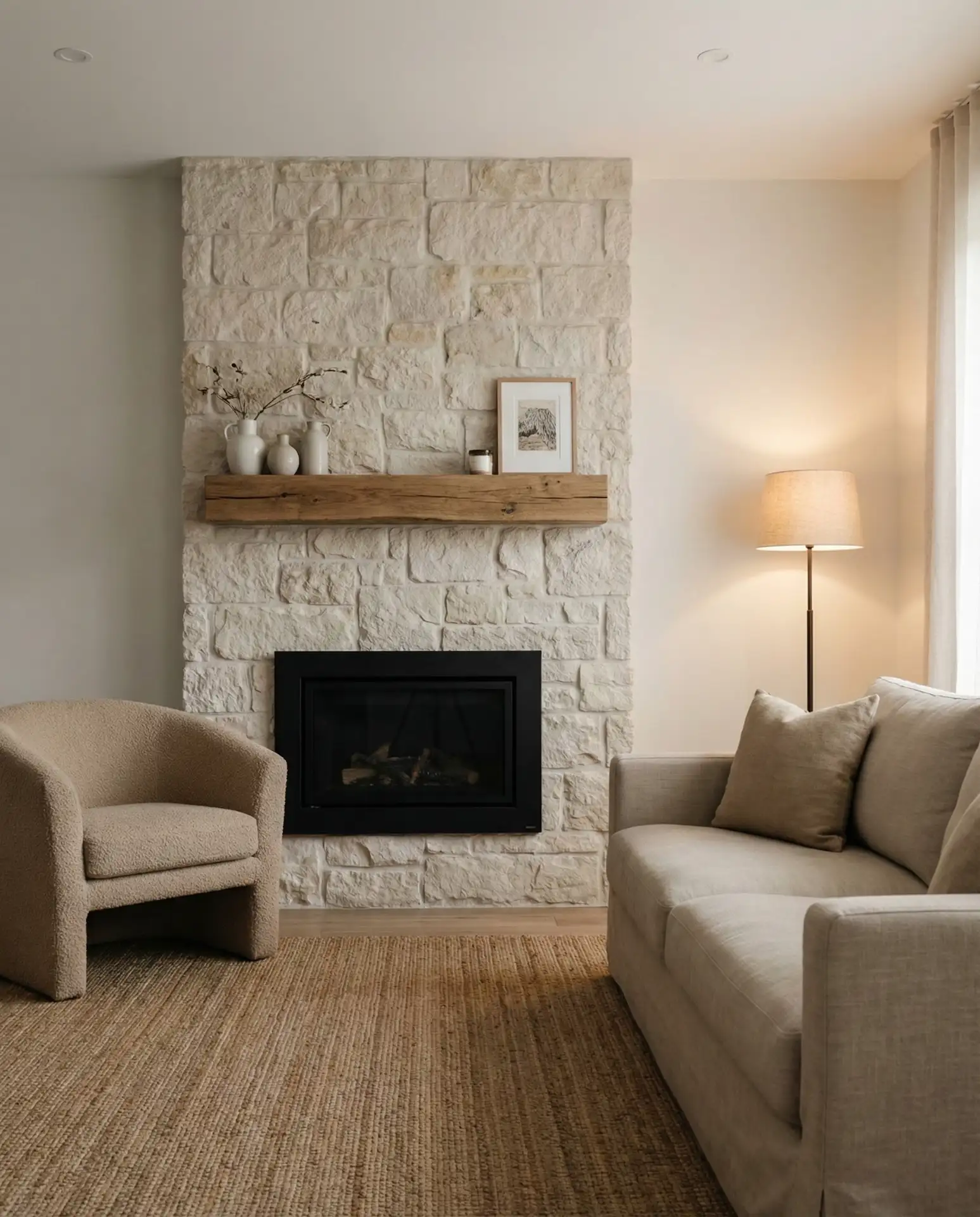 Stone Fireplace Surrounds with Minimal Mantels 2