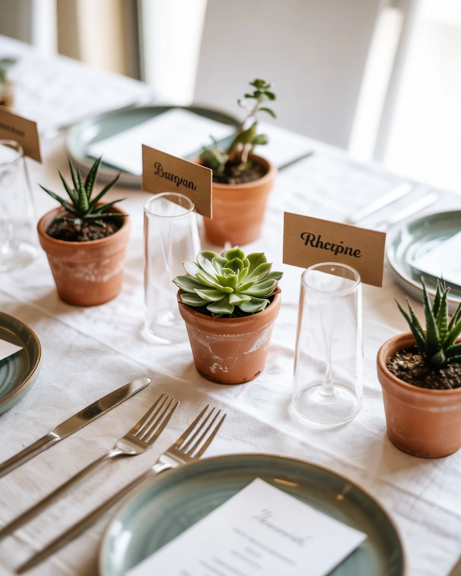 Terracotta Pot Favors with Succulents 1