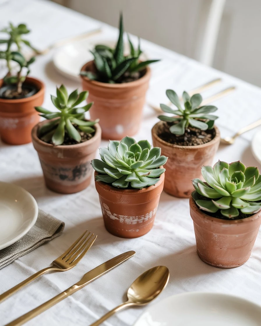 Terracotta Pot Favors with Succulents 2
