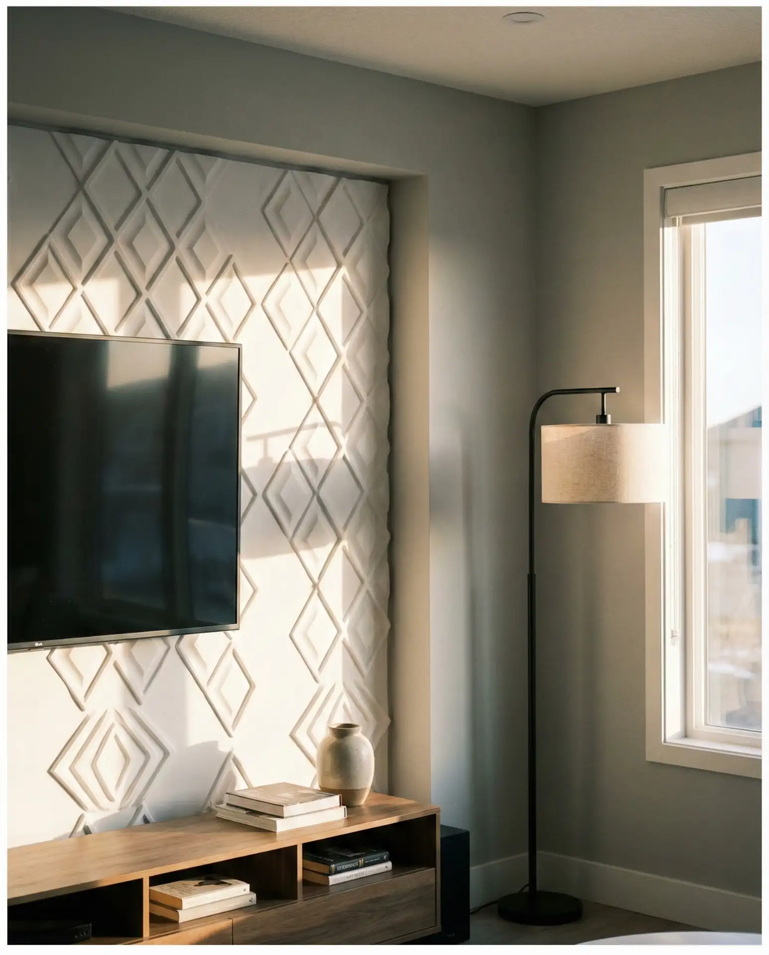 Textured Gypsum Panel with Geometric Relief 2