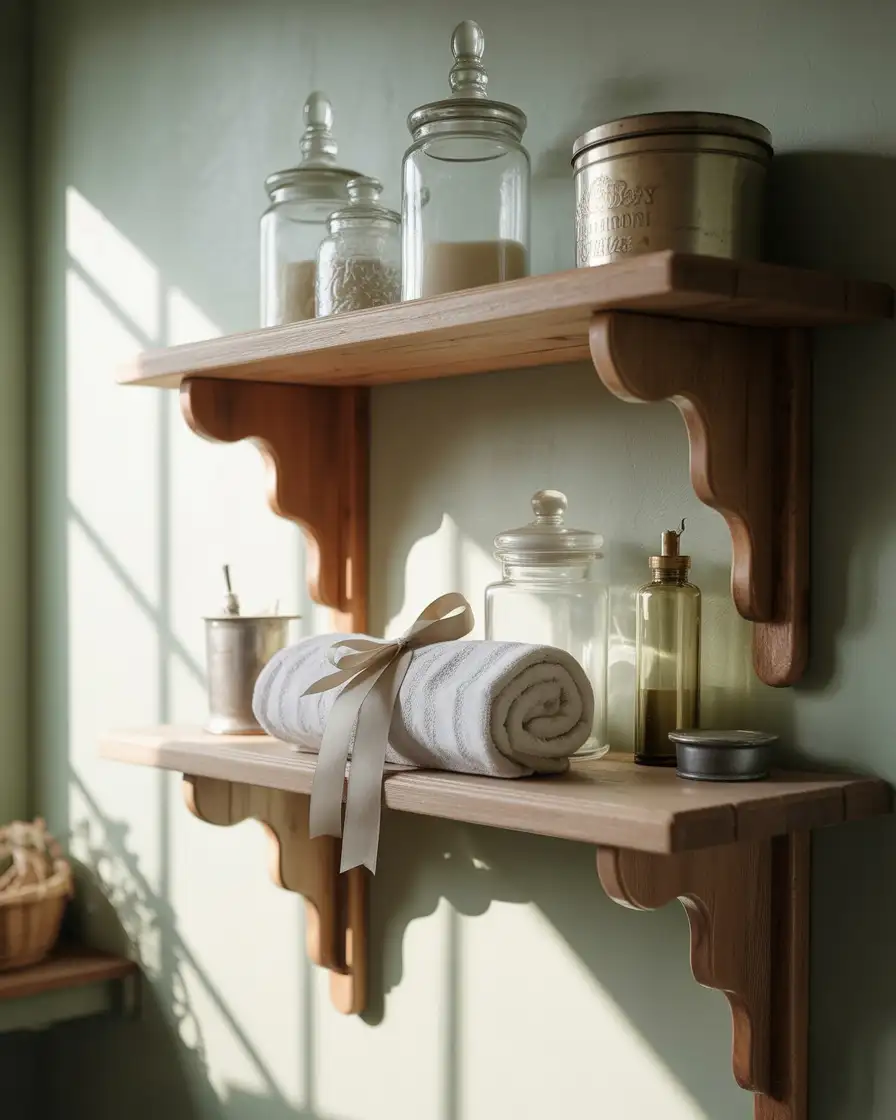 Toilet Ideas with Vintage-Inspired Open Shelving 1