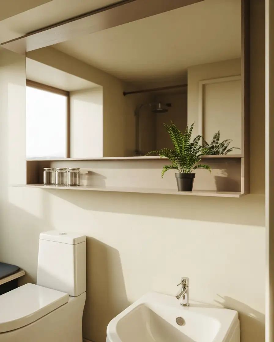 Toilet Modern Shelving with Clean Horizontal Lines 1