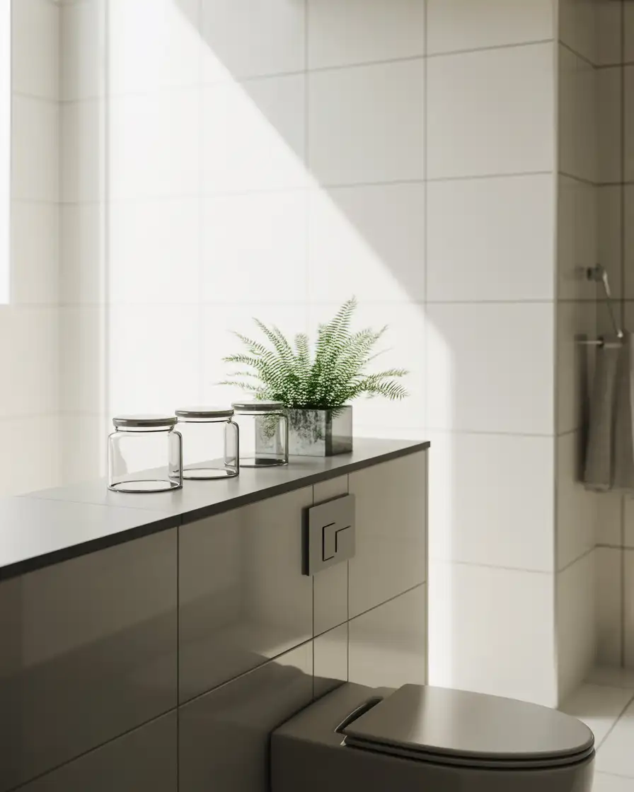 Toilet Modern Shelving with Clean Horizontal Lines 2