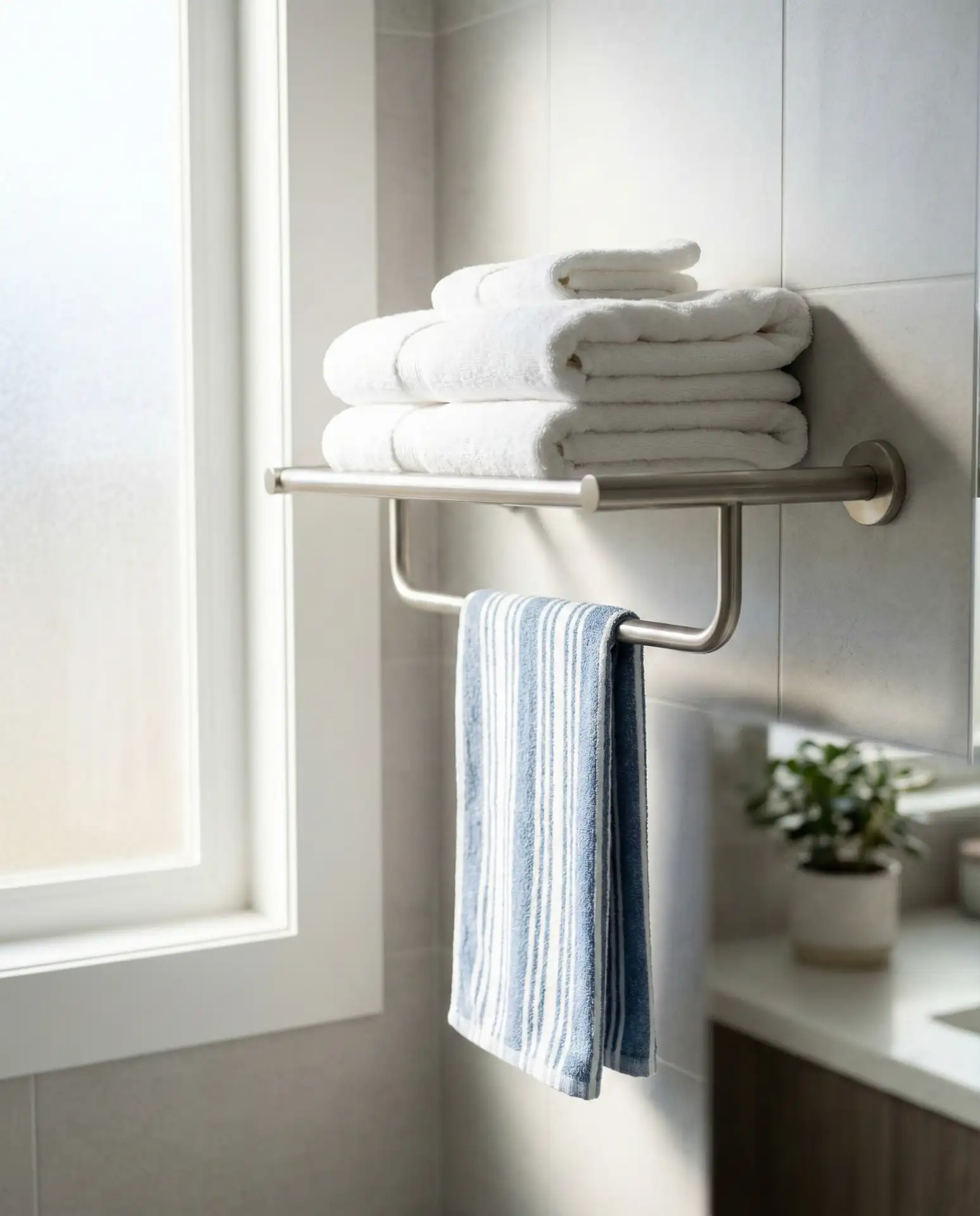 Towel Holder Shelves with Integrated Bars 2