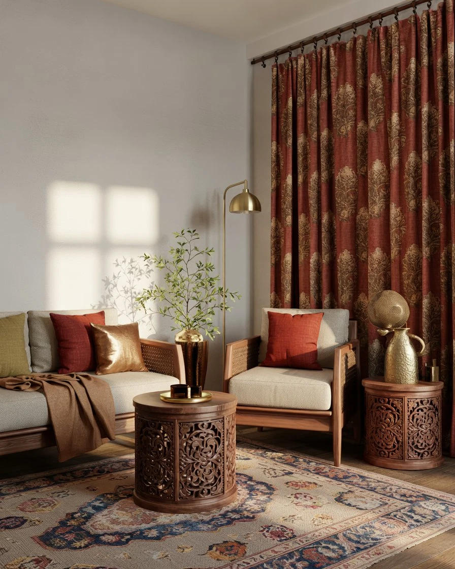 Traditional Indian Textiles and Carved Wood 2