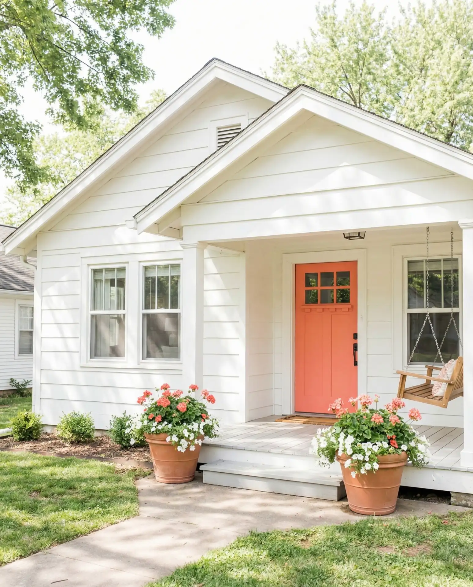 Traditional White with Colorful Door 1