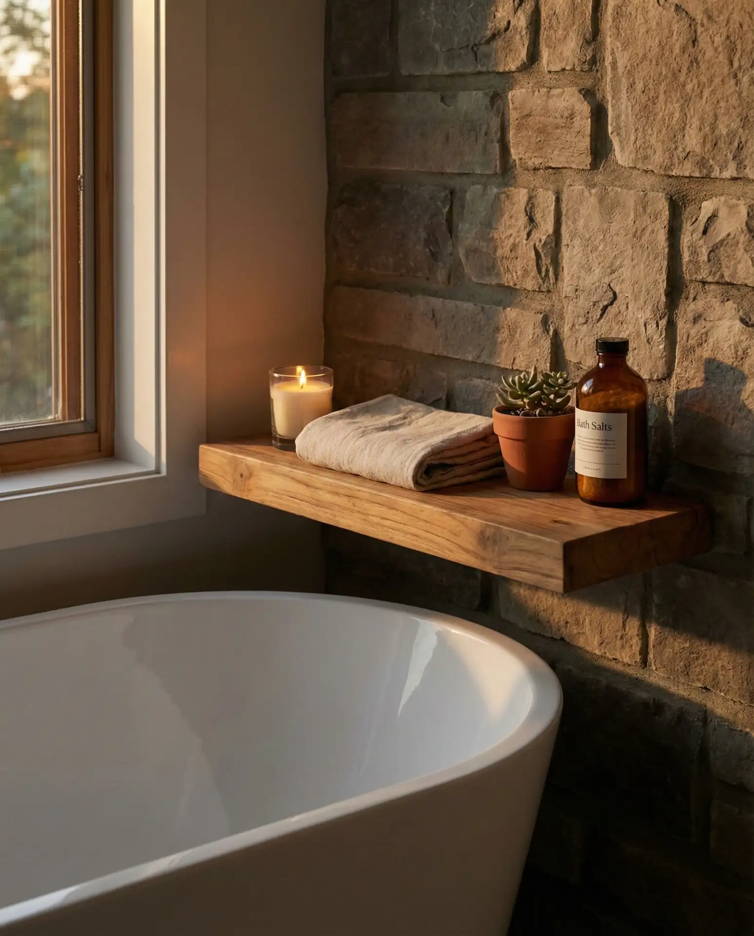 Tub-Side Shelving with Waterproof Finishes 2