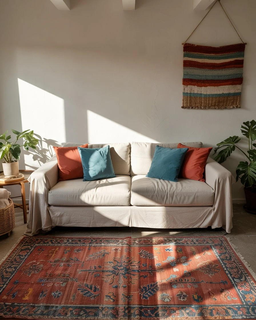 Vibrant Colorful Textiles in Neutral Shell 2