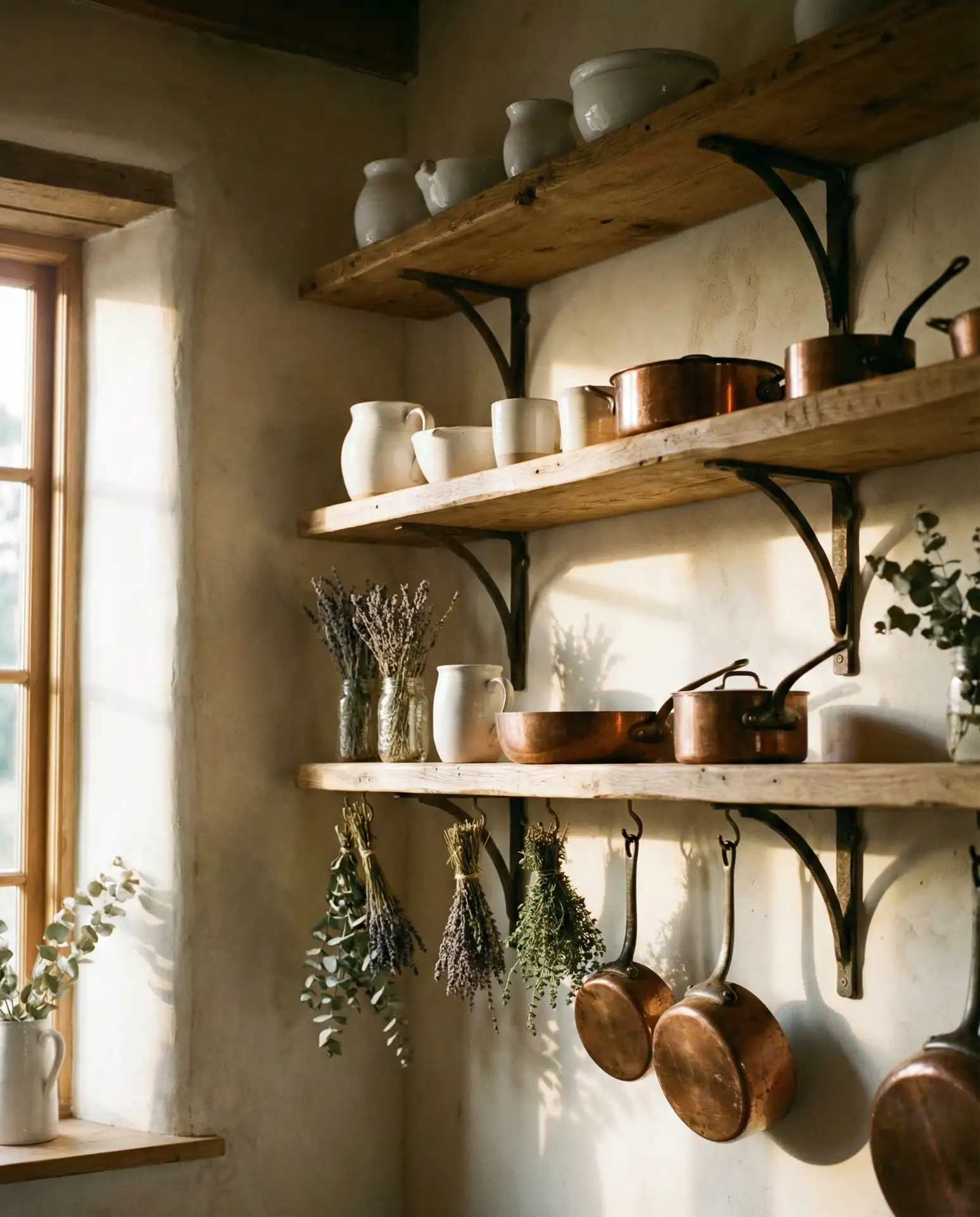 Vintage Floating Shelves with Intentional Display 1