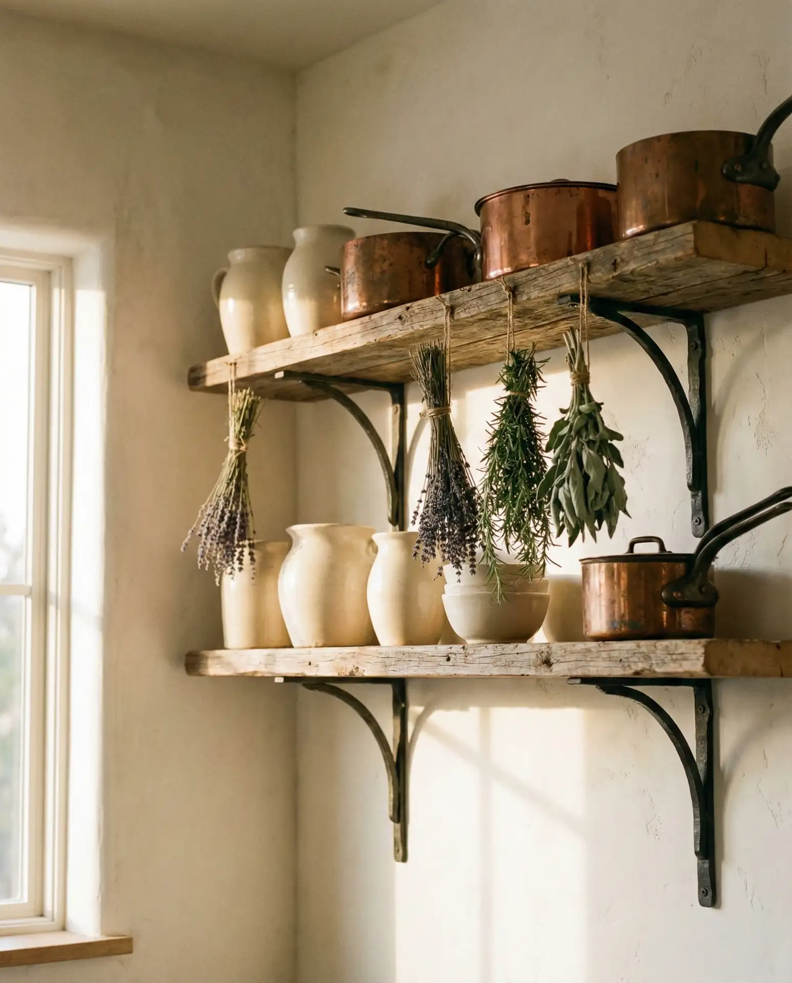 Vintage Floating Shelves with Intentional Display 2