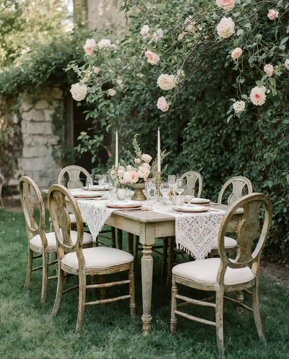 Vintage Garden Party Setup 1