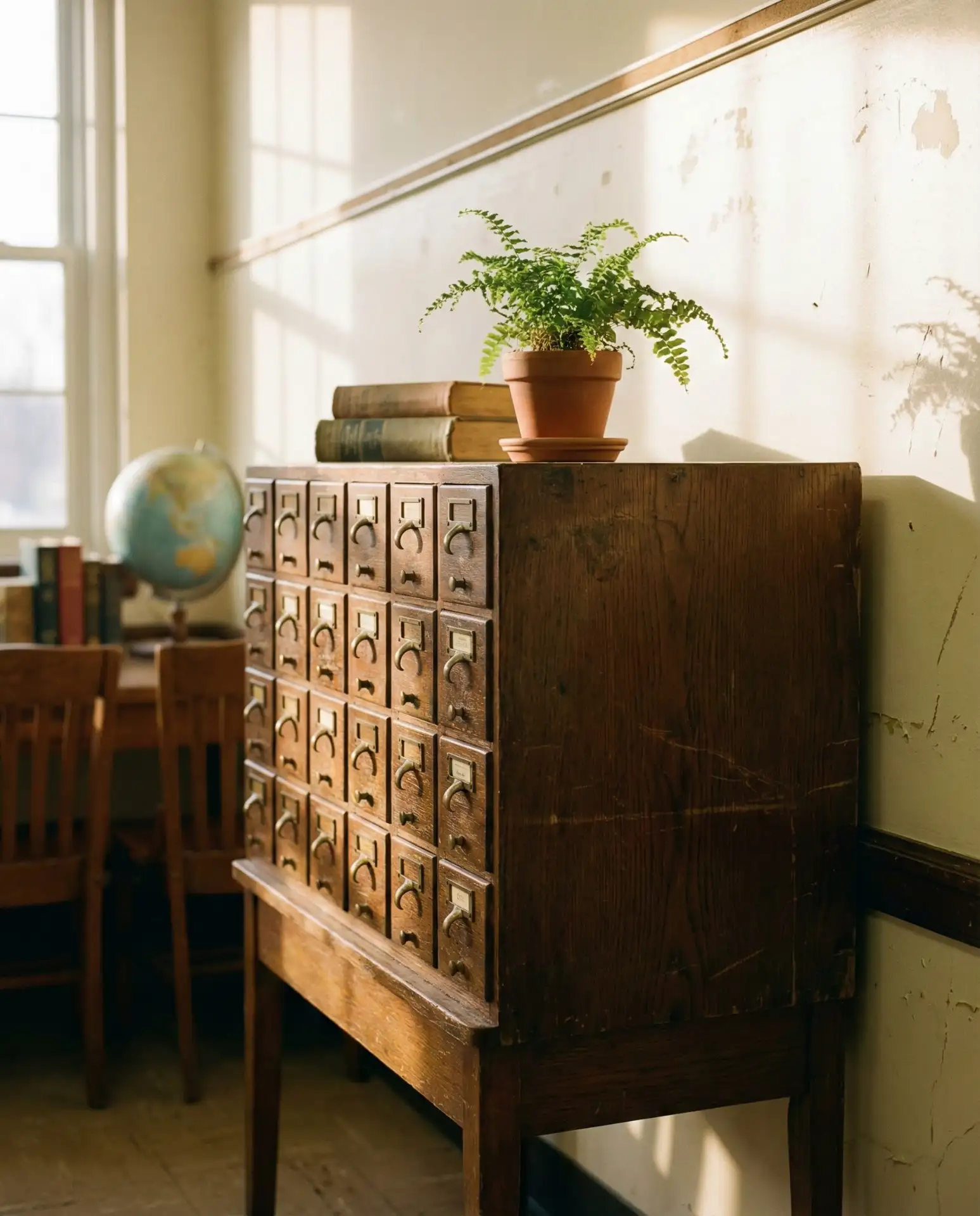 Vintage Library Card Catalog as Storage 2