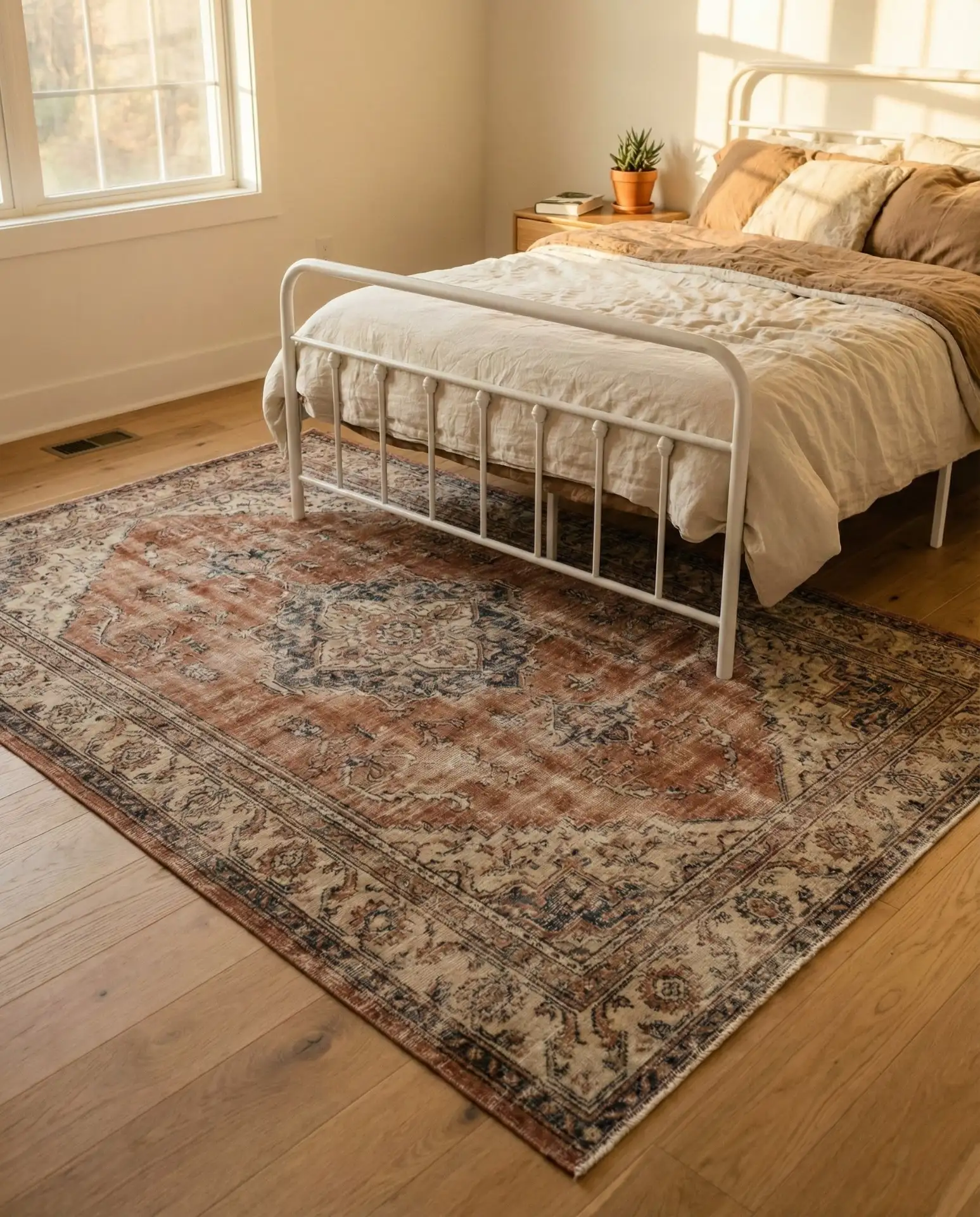 Vintage Rug Over Hardwood Floors 2