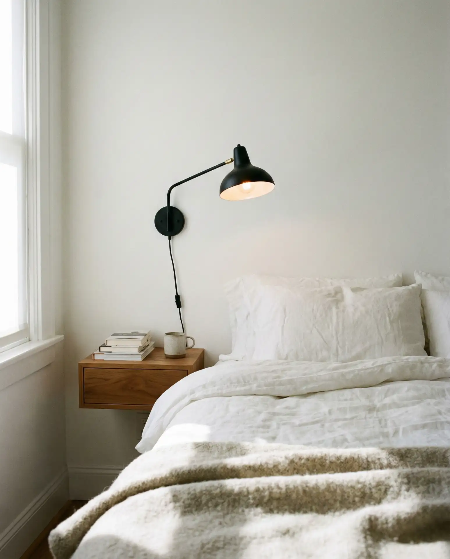 Wall-Mounted Lamps to Free Up Nightstand Space 1