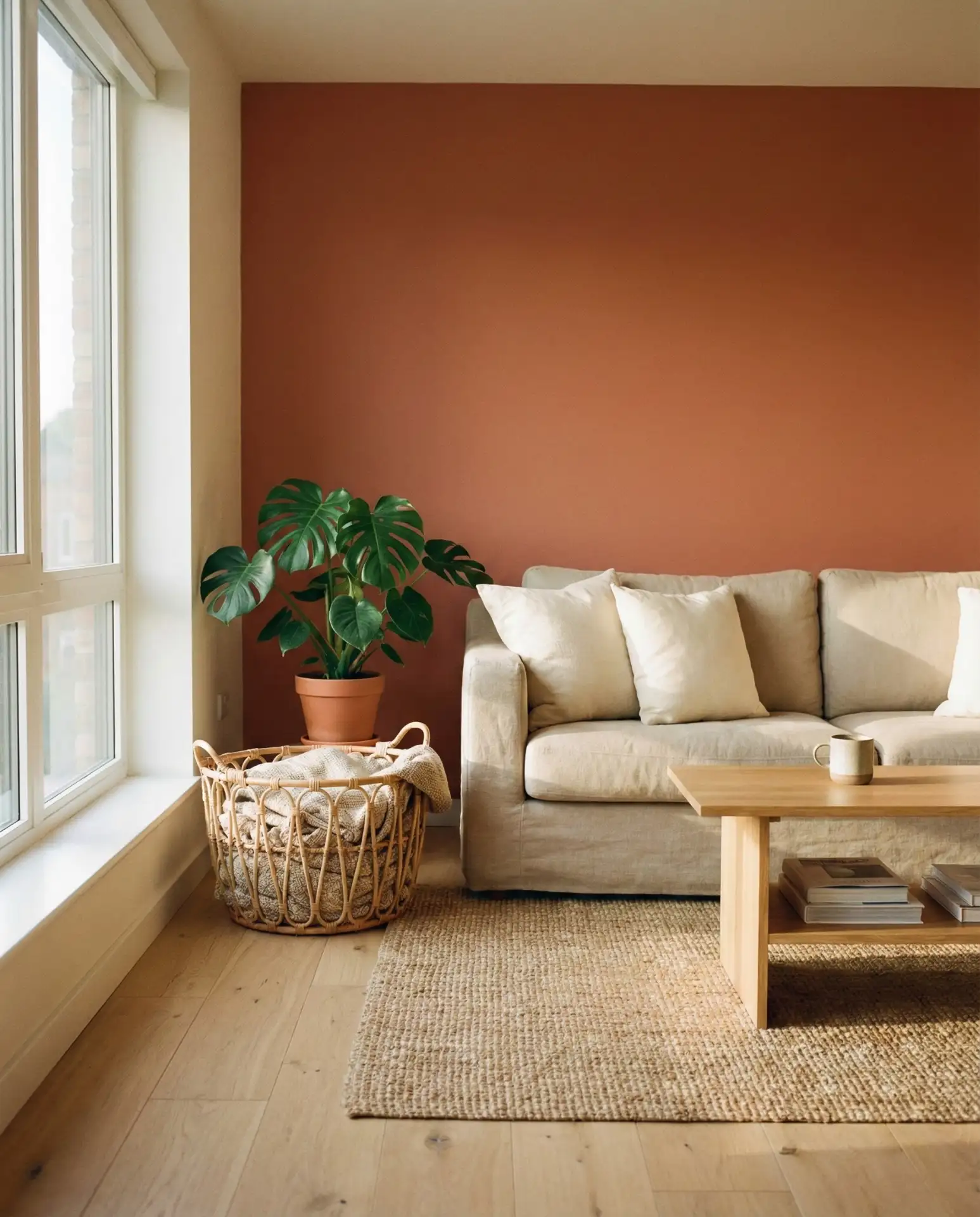 Warm Neutrals with One Bold Accent Wall 1