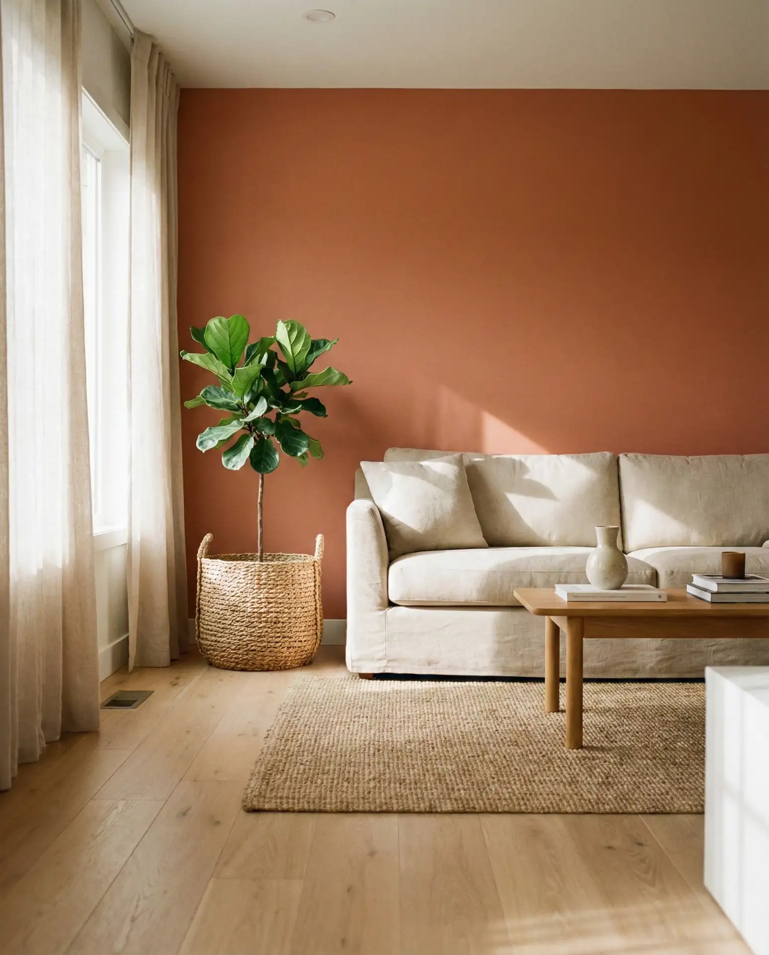 Warm Neutrals with One Bold Accent Wall 2