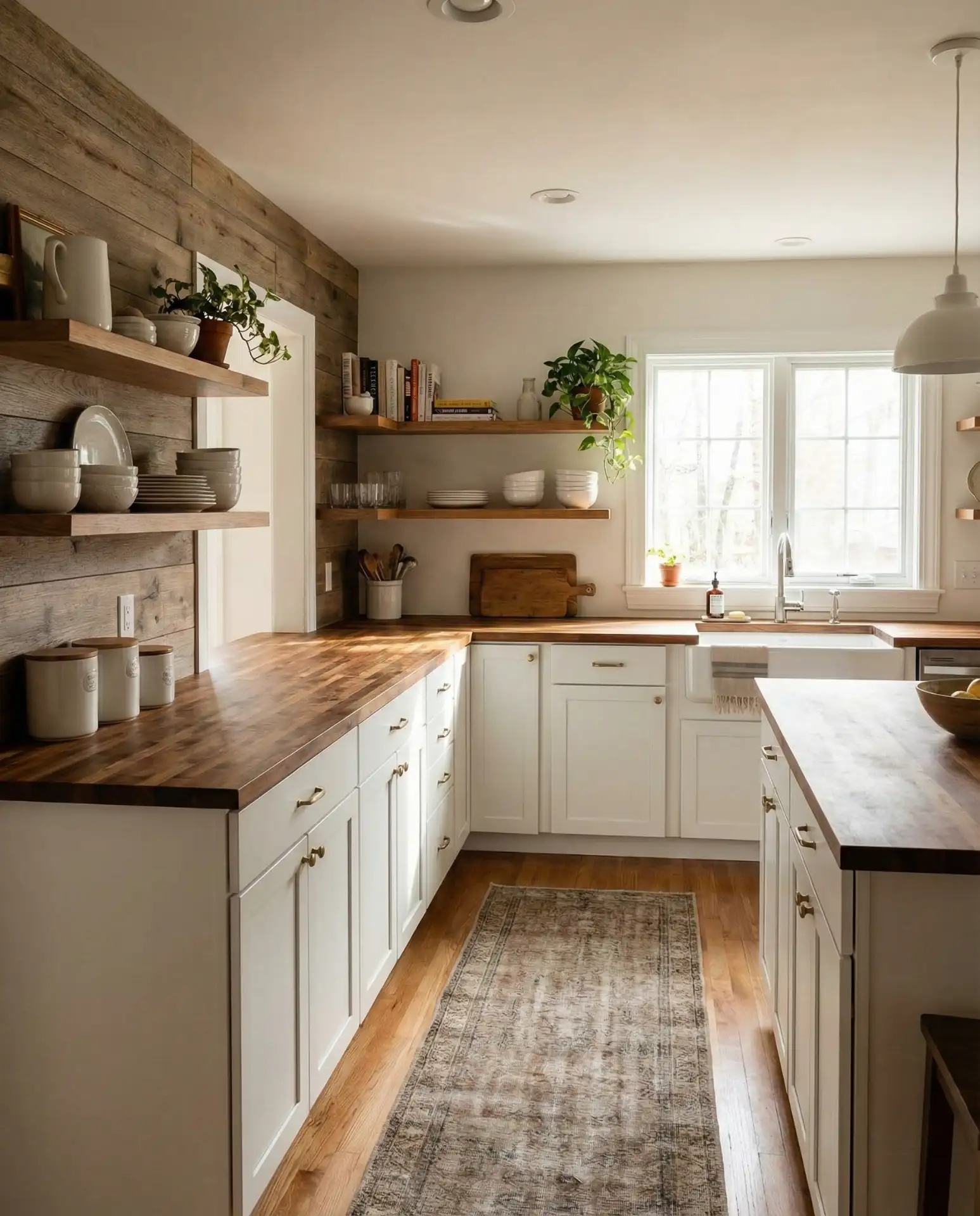 Warm Wood and White Combination 1