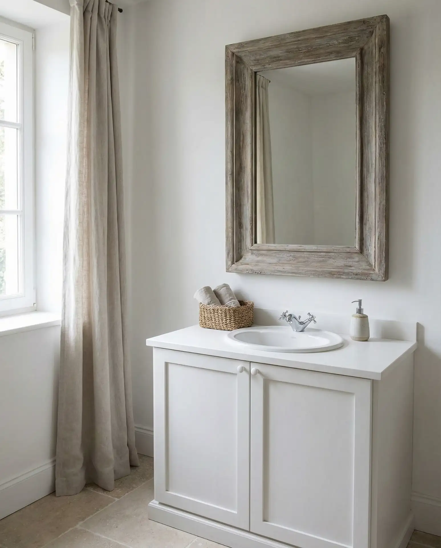 Weathered Wood Mirrors with Minimal Frames 1