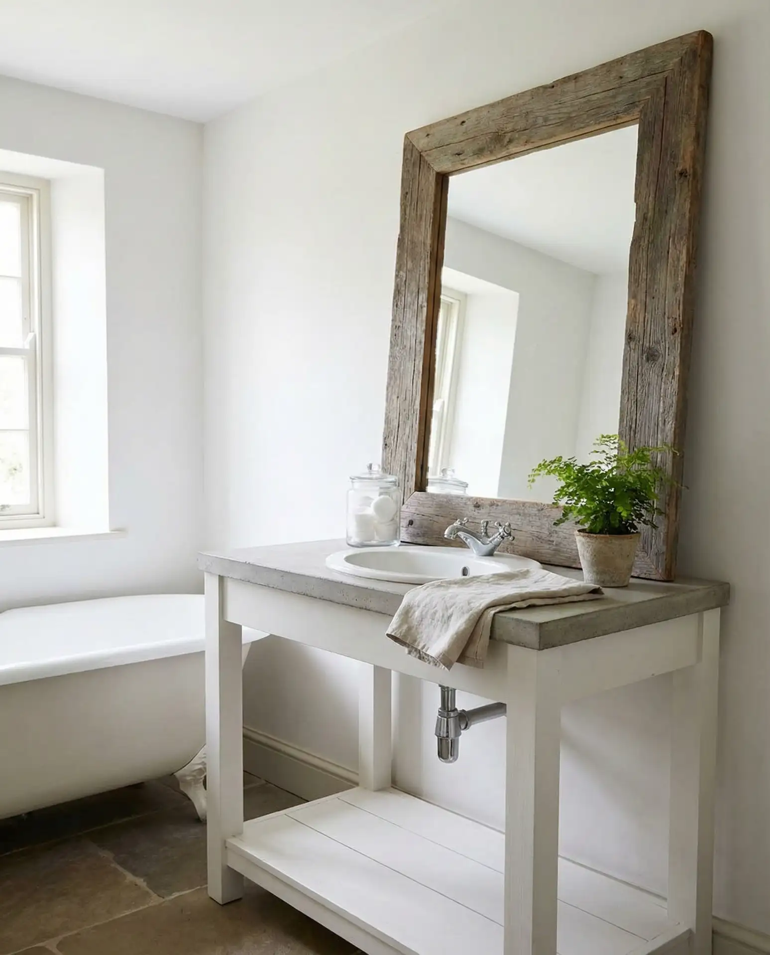 Weathered Wood Mirrors with Minimal Frames 2