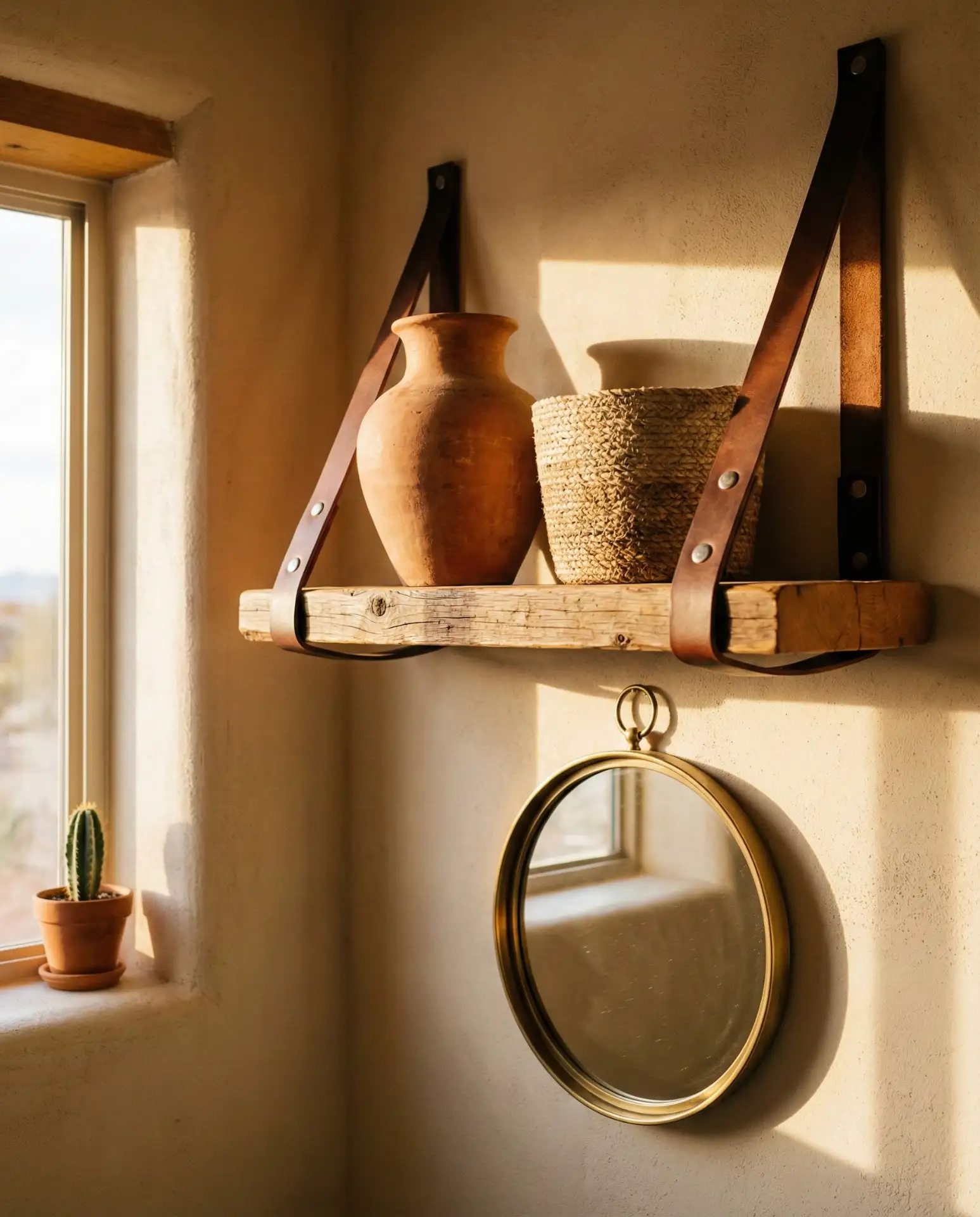 Western-Inspired Leather Strap Shelves 2