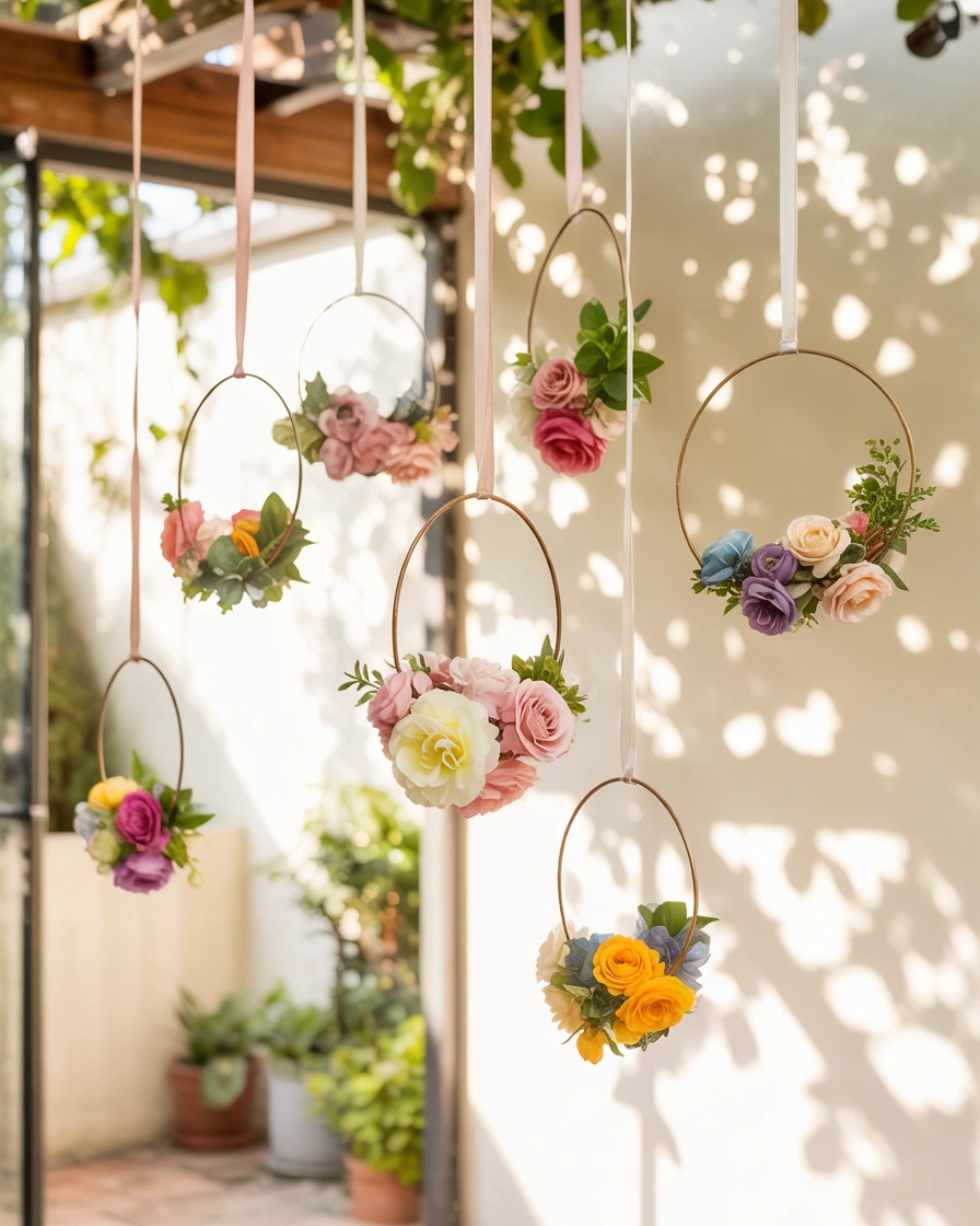 Whimsical Hanging Flower Hoops 1