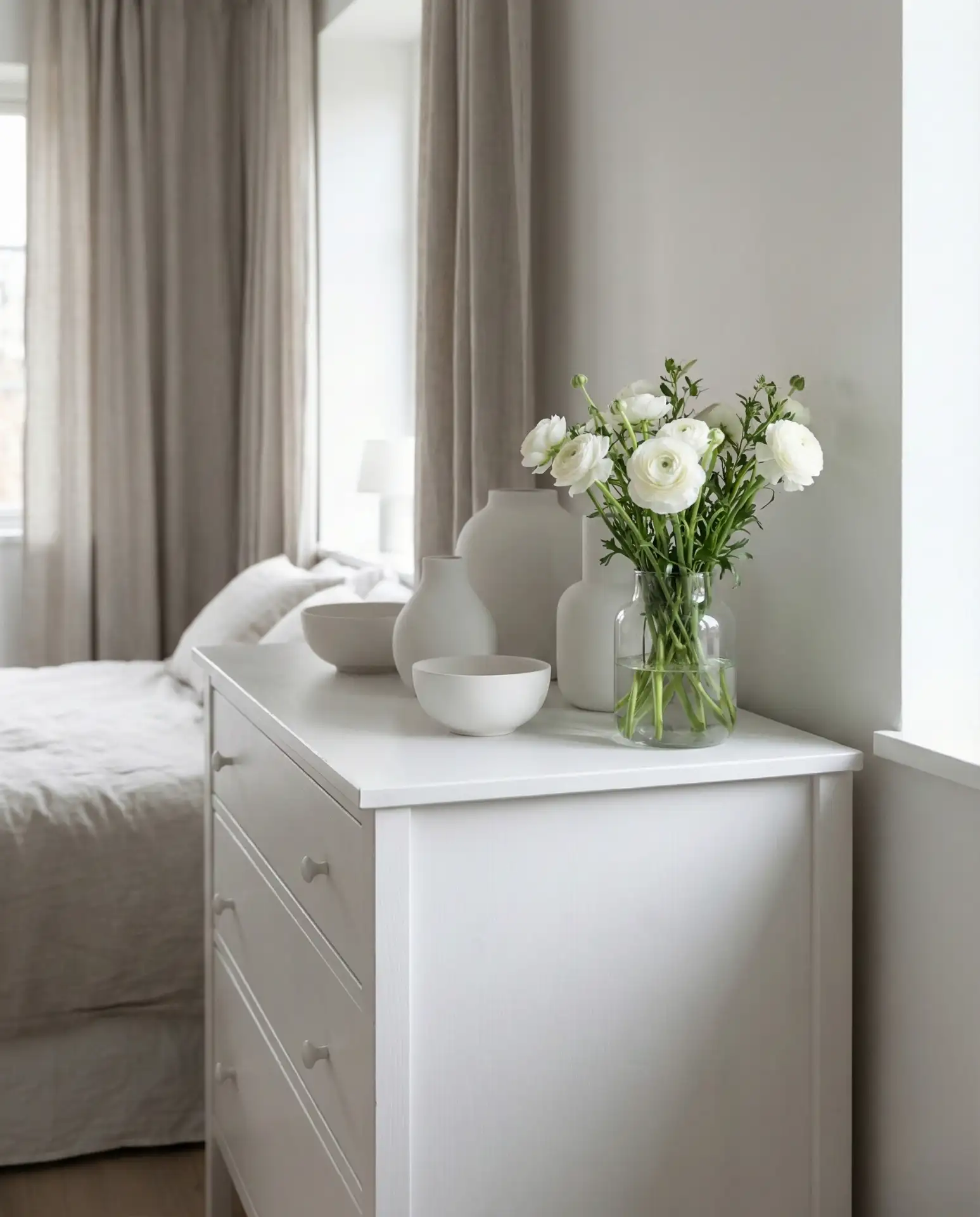White Dresser with Bright, Airy Styling 1