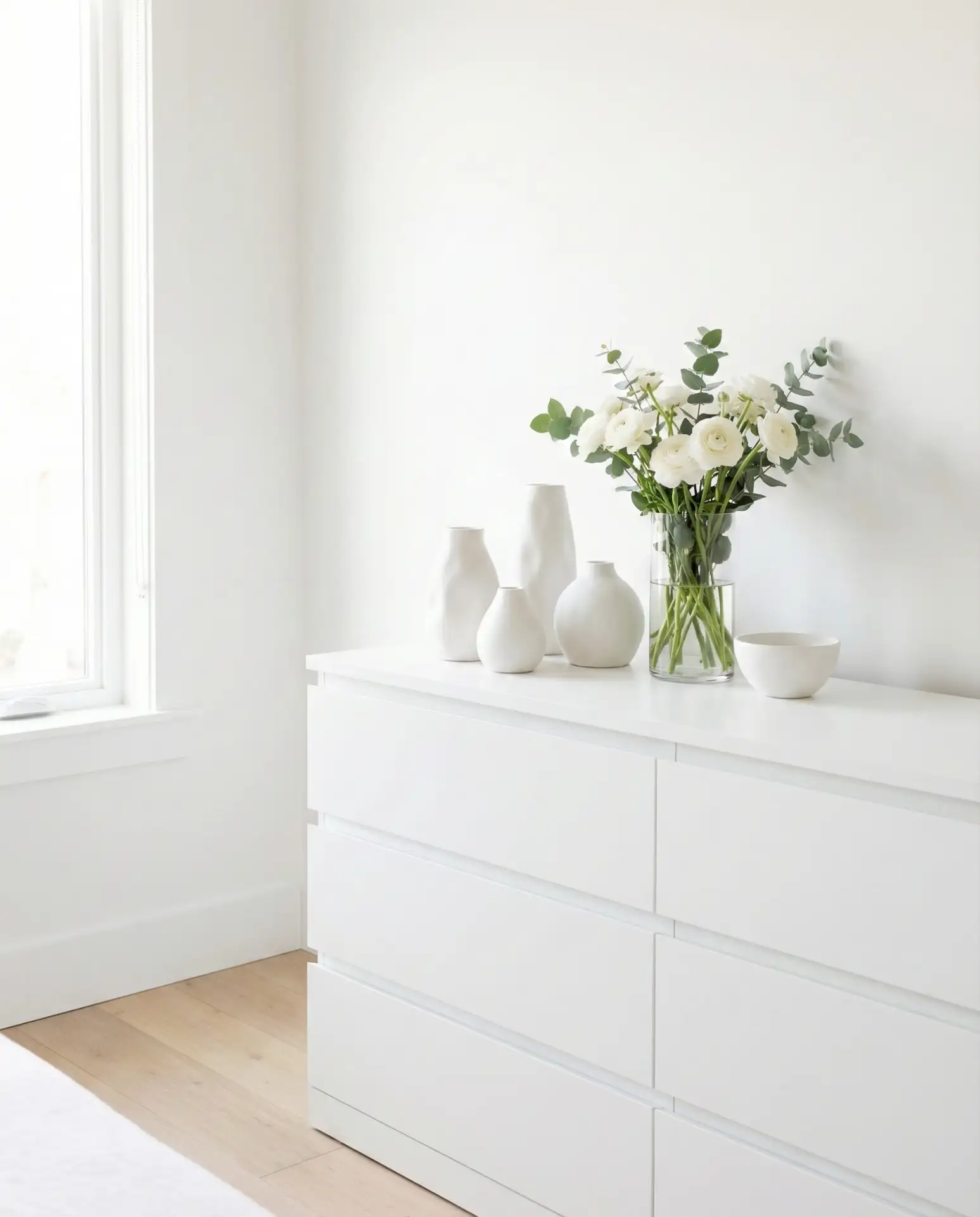White Dresser with Bright, Airy Styling 2