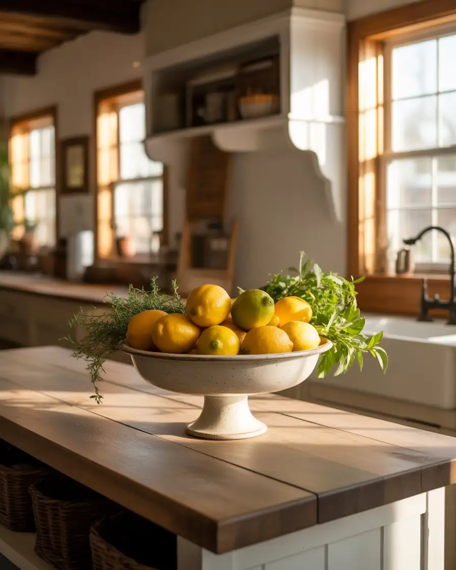 White Farmhouse Pedestal Bowl Arrangement
