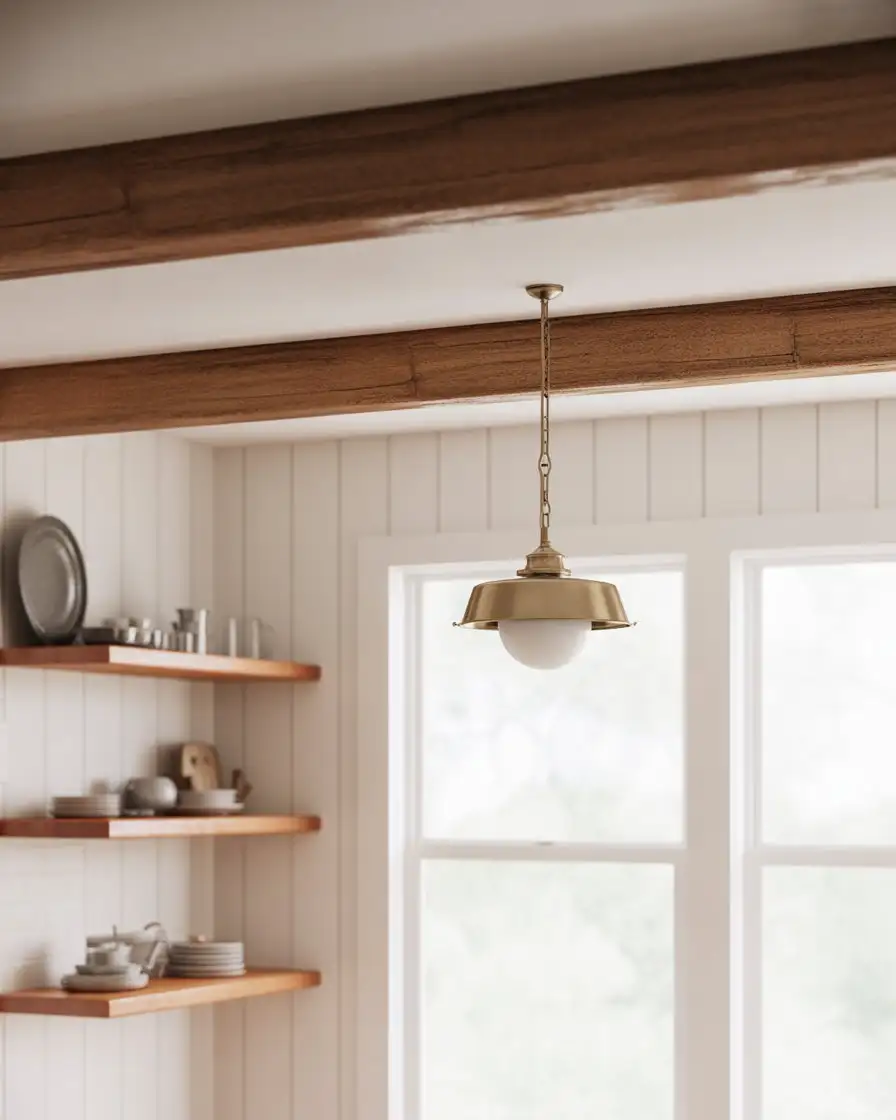 White Shiplap Walls with Natural Wood Accents 2