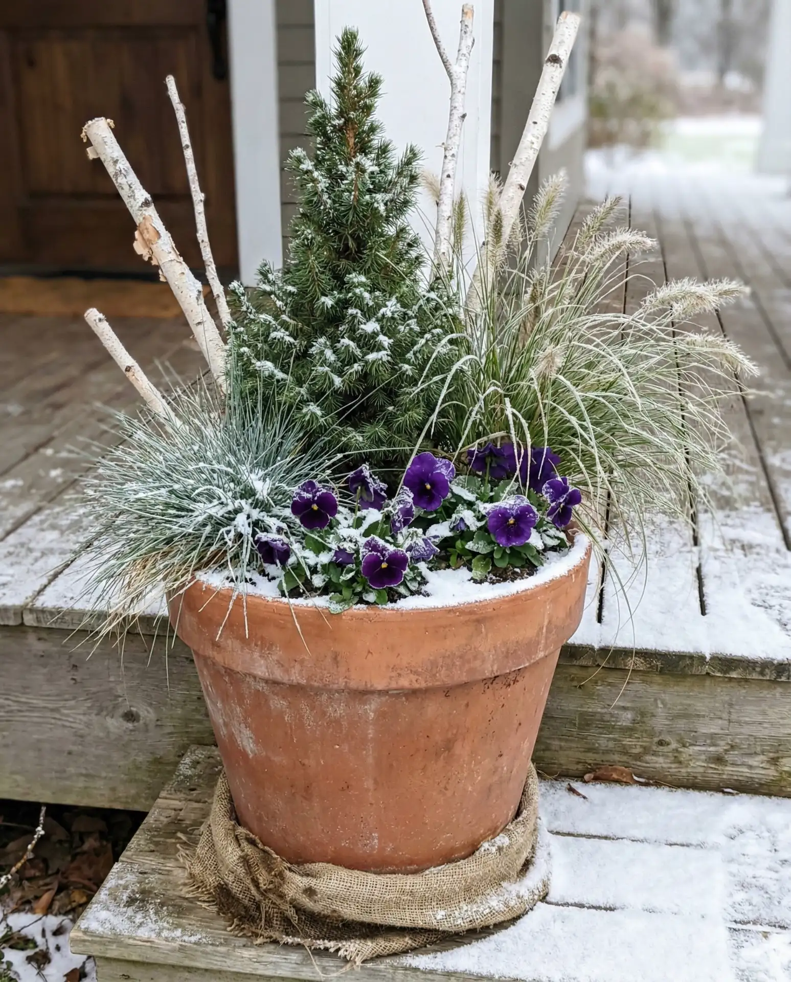 Winter Evergreen Container Garden