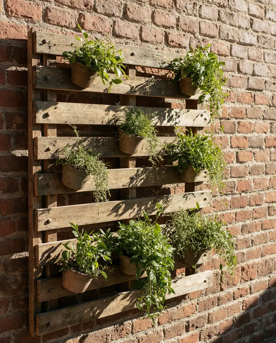 Wood Pallet Vertical Herb Garden