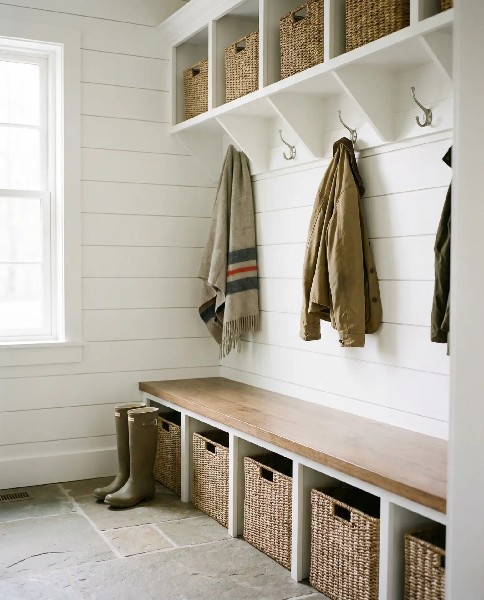 Woven Basket Storage in Mudrooms and Entryways 2