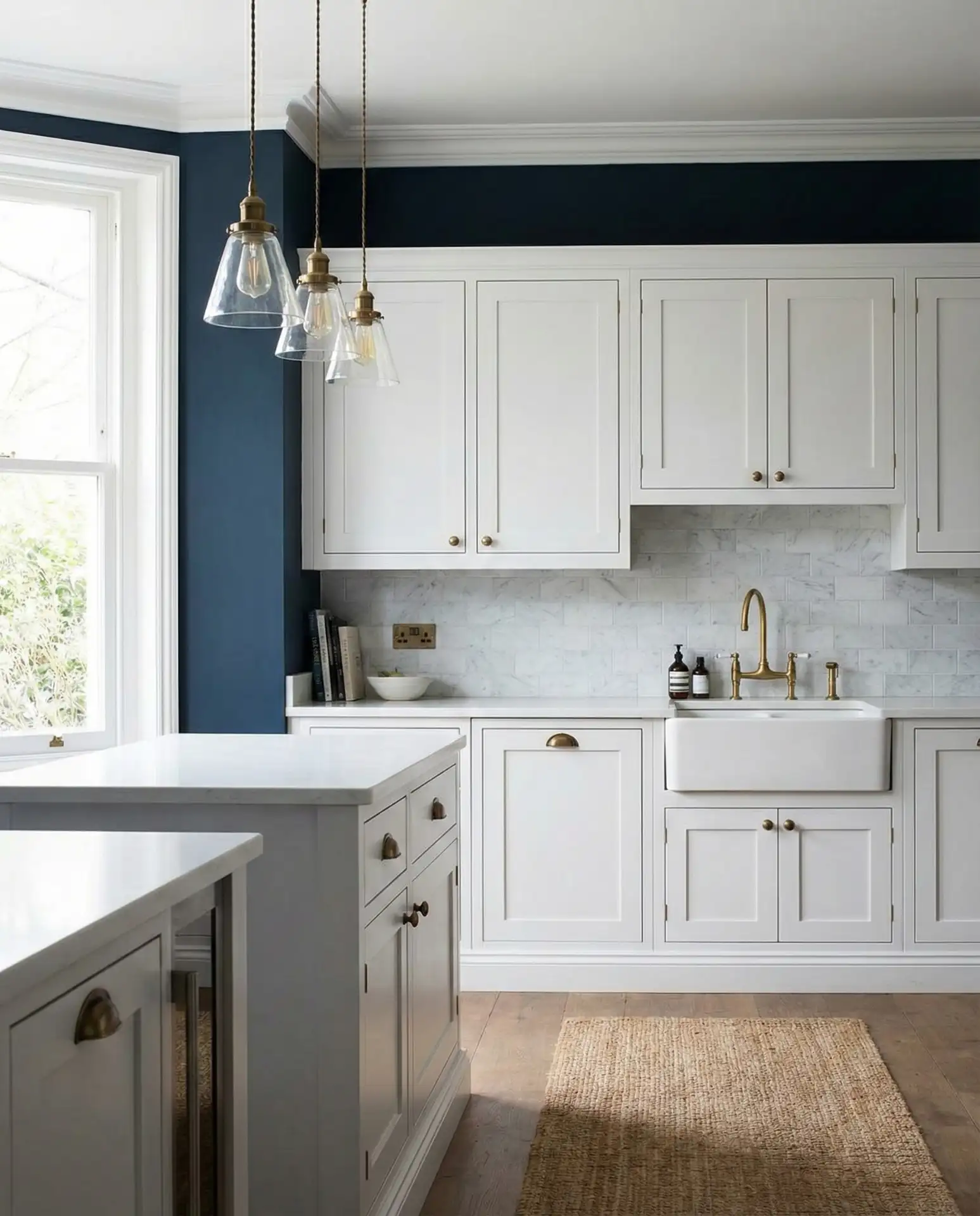 Benjamin Moore Hale Navy with White Cabinets 2