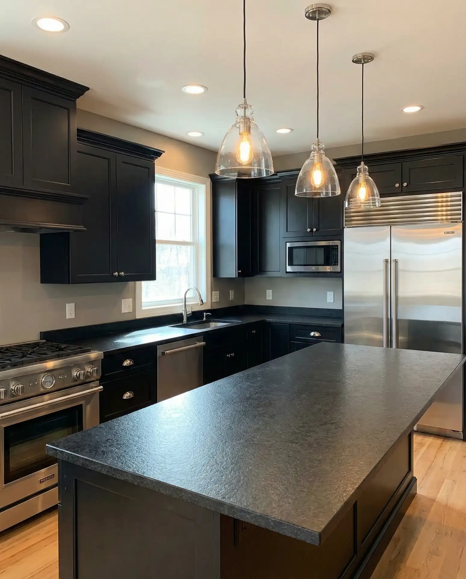 Black Cabinets with Black Countertops 2
