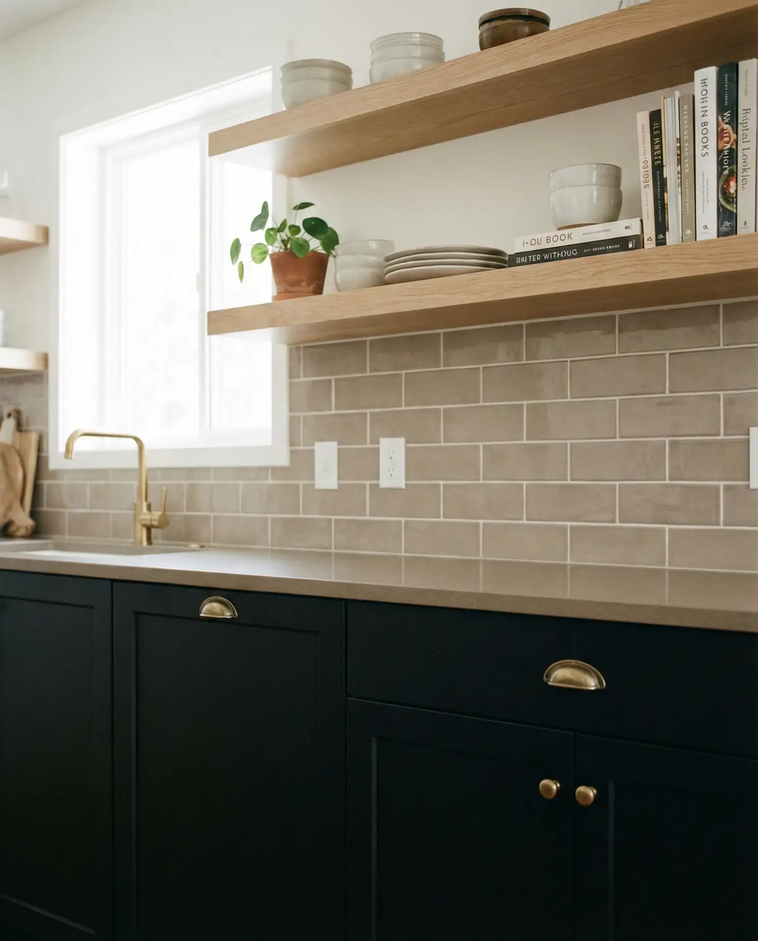 Black Cabinets with Taupe Accents 2