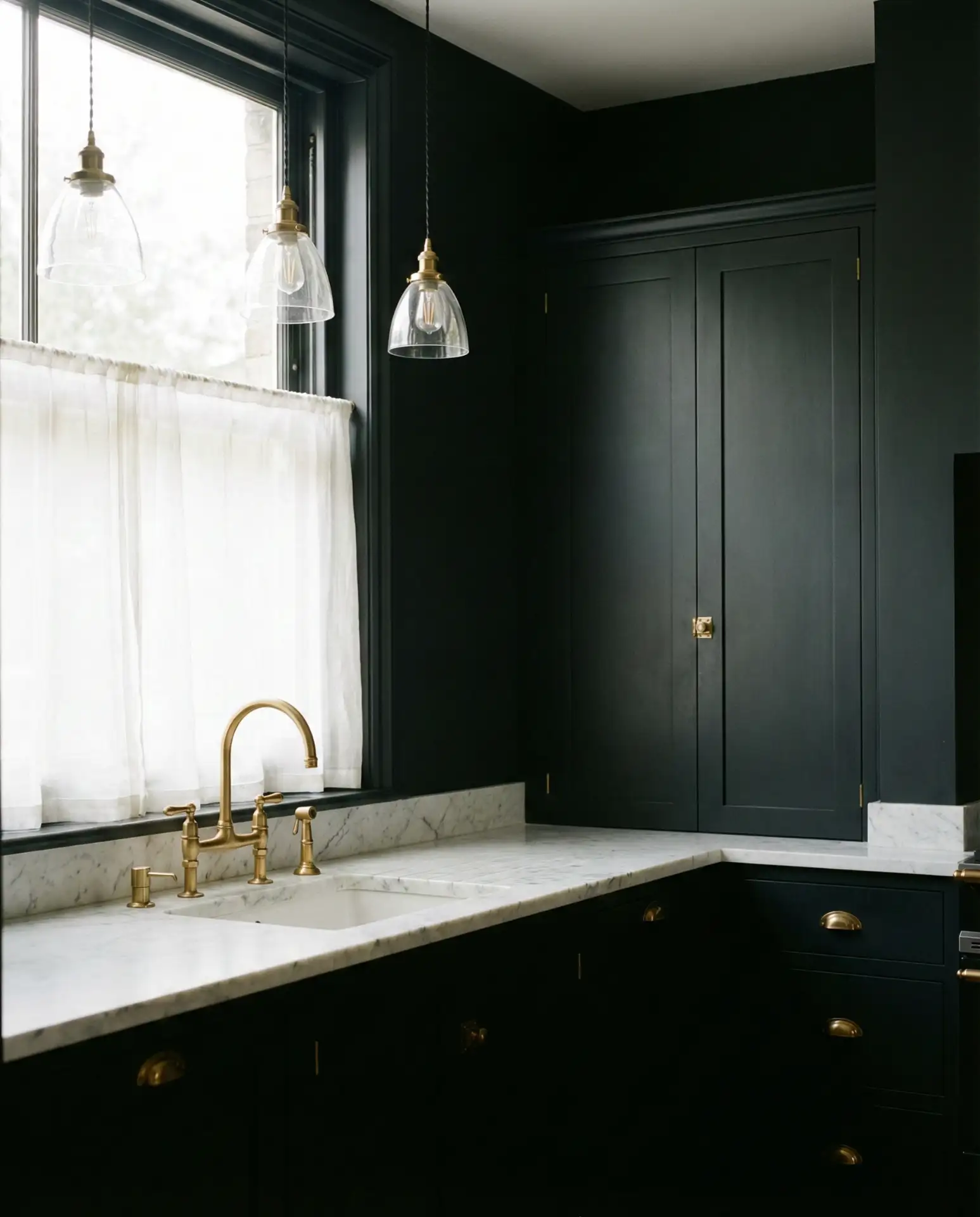 Black Cabinets with Tricorn Black Walls 1