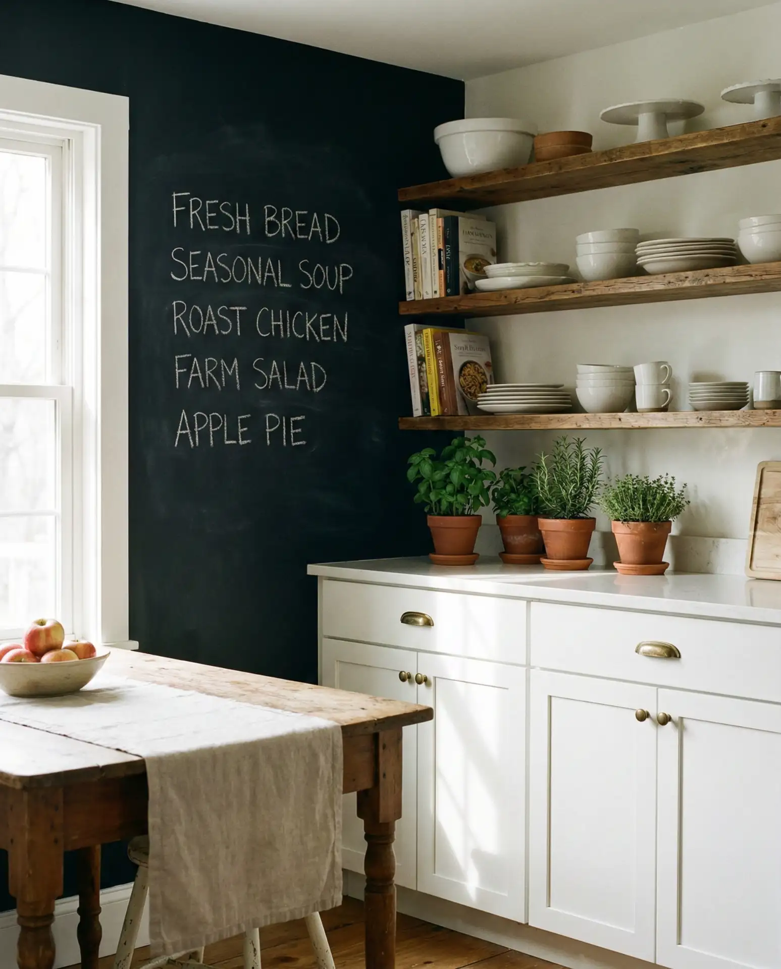 Black Chalkboard Wall for Menu Planning 1